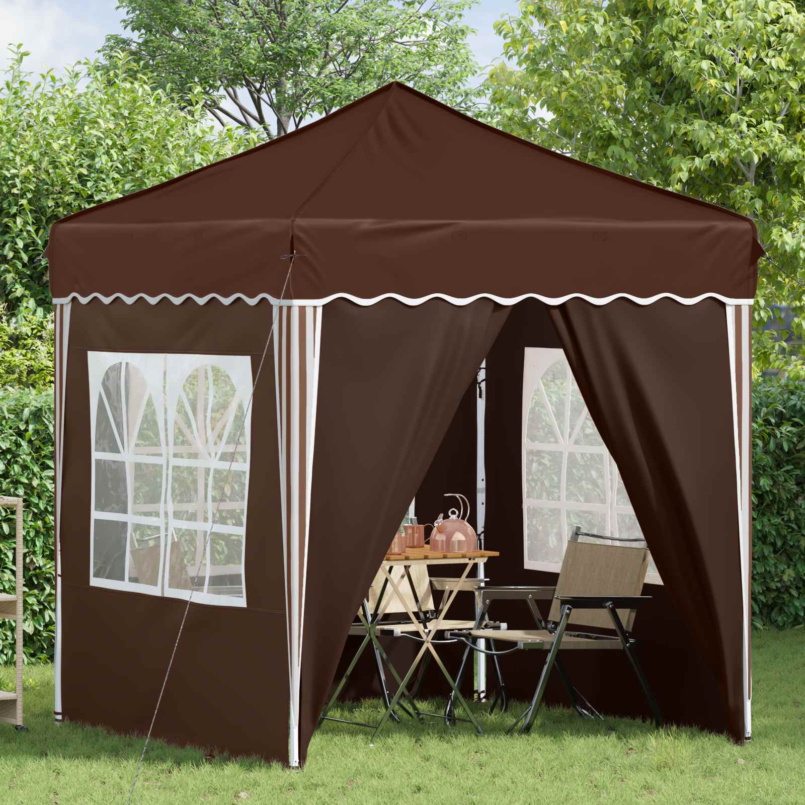 Rastezljivi šator za zabave 195 x 195 x 245 cm Smeđa