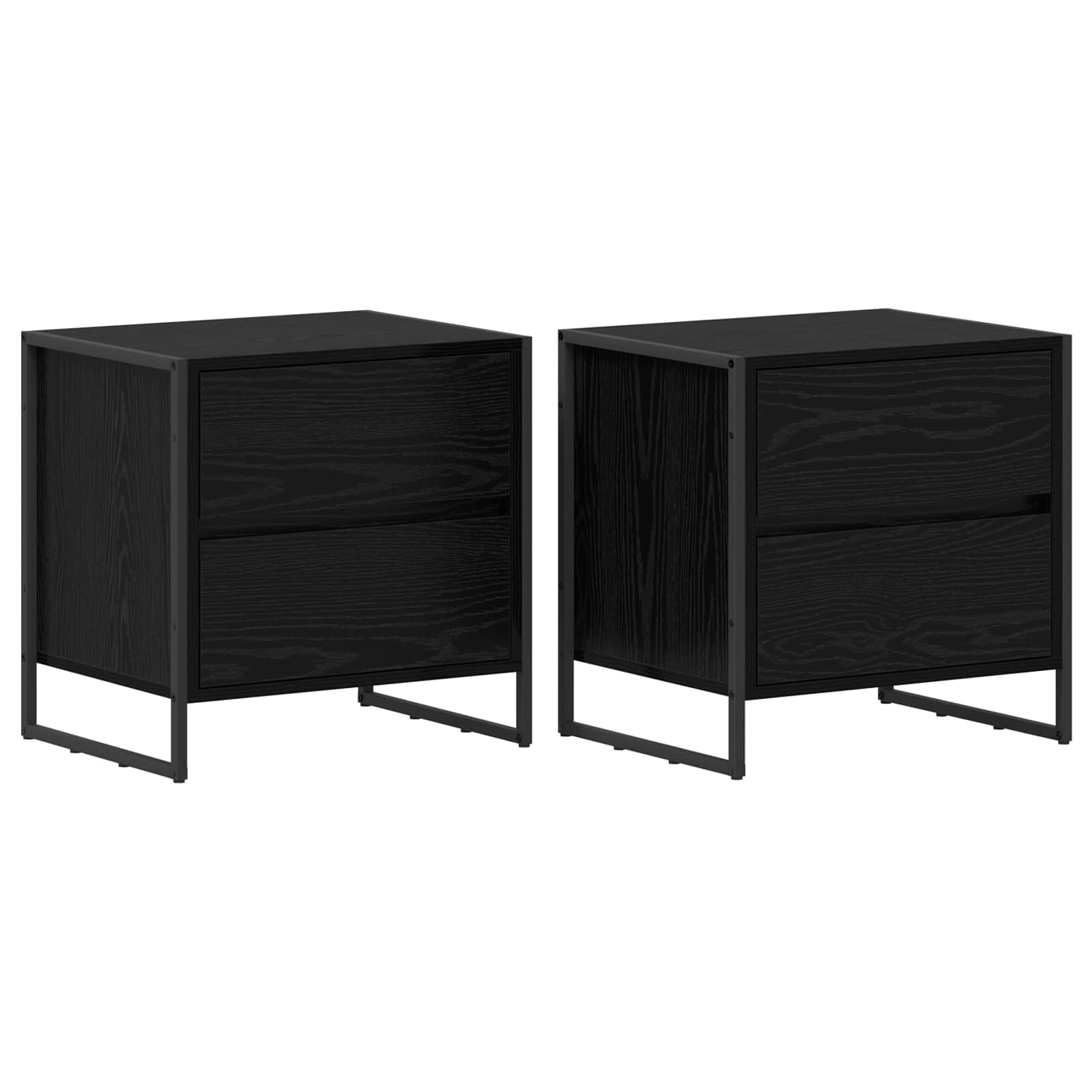 Noćni ormarić s ladicama 2 pcs Crni hrast 50 x 39.5 x 50 cm