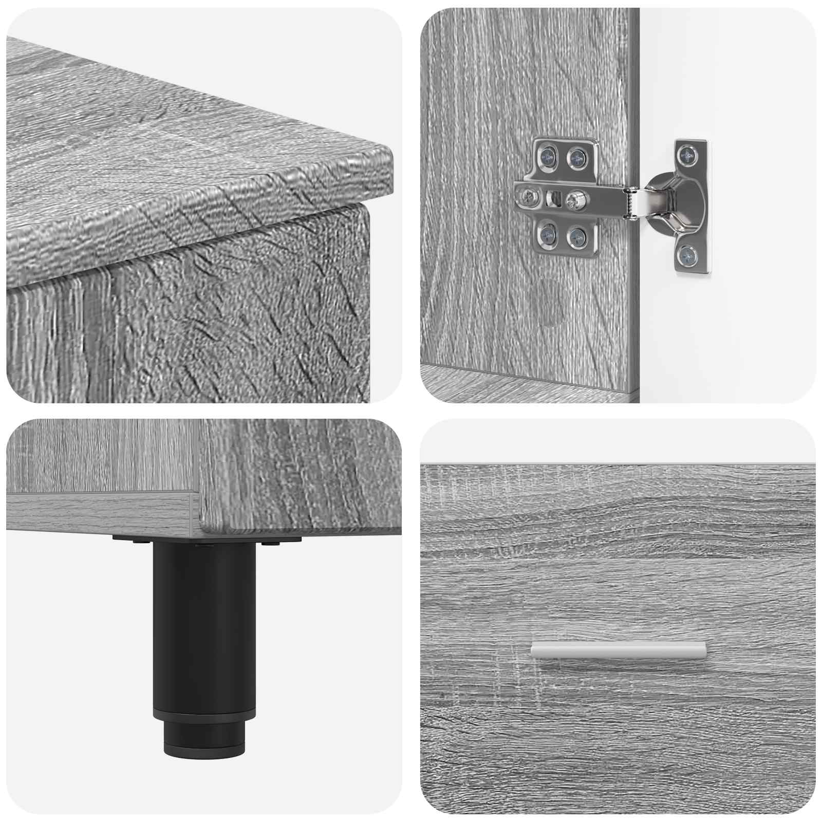 Toaletna jedinica Siva Sonoma 60 x 35 x 60 cm Konstruirano drvo