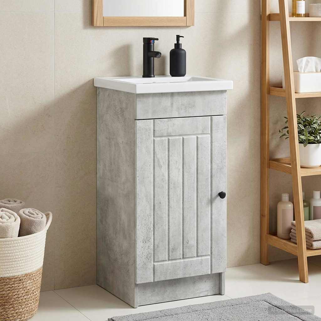 Kupaonski umivaonik s sudoperom Betonska siva 42 x 40 x 84,5 cm