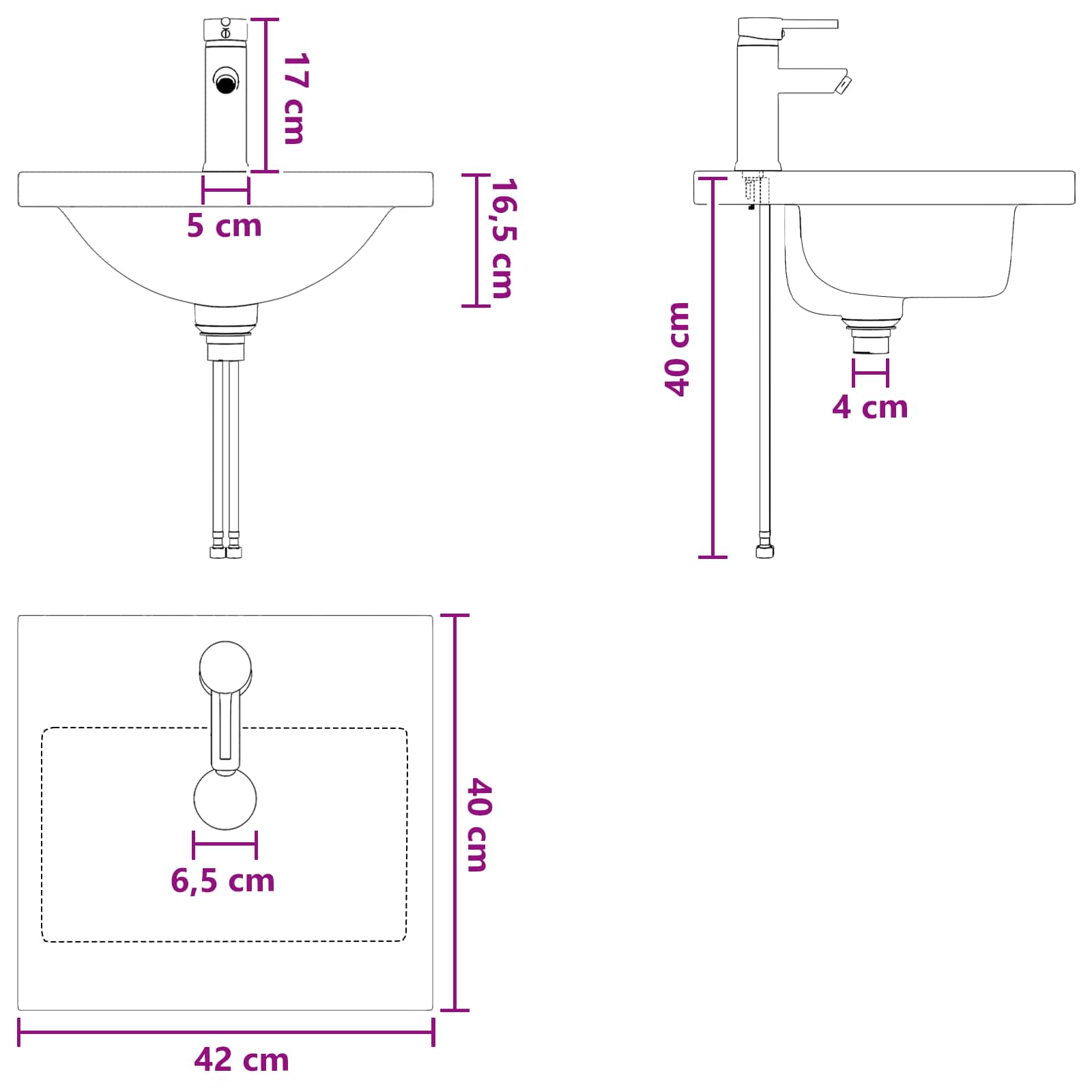 Kupaonski umivaonik s sudoperom Hrast sonoma 42 x 40 x 84,5 cm