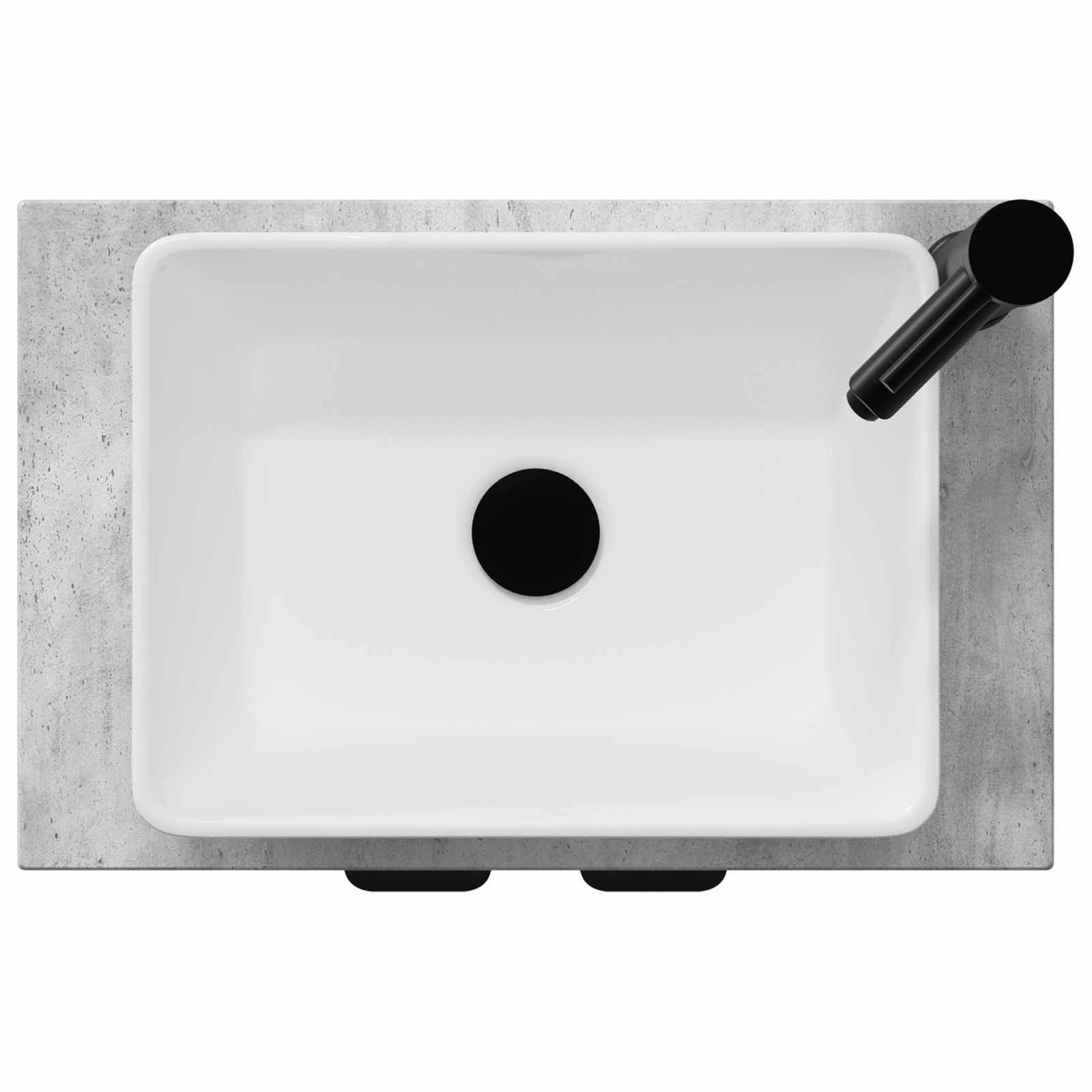 Kupaonski umivaonik s sudoperom Betonska siva 54 x 35 x 83 cm
