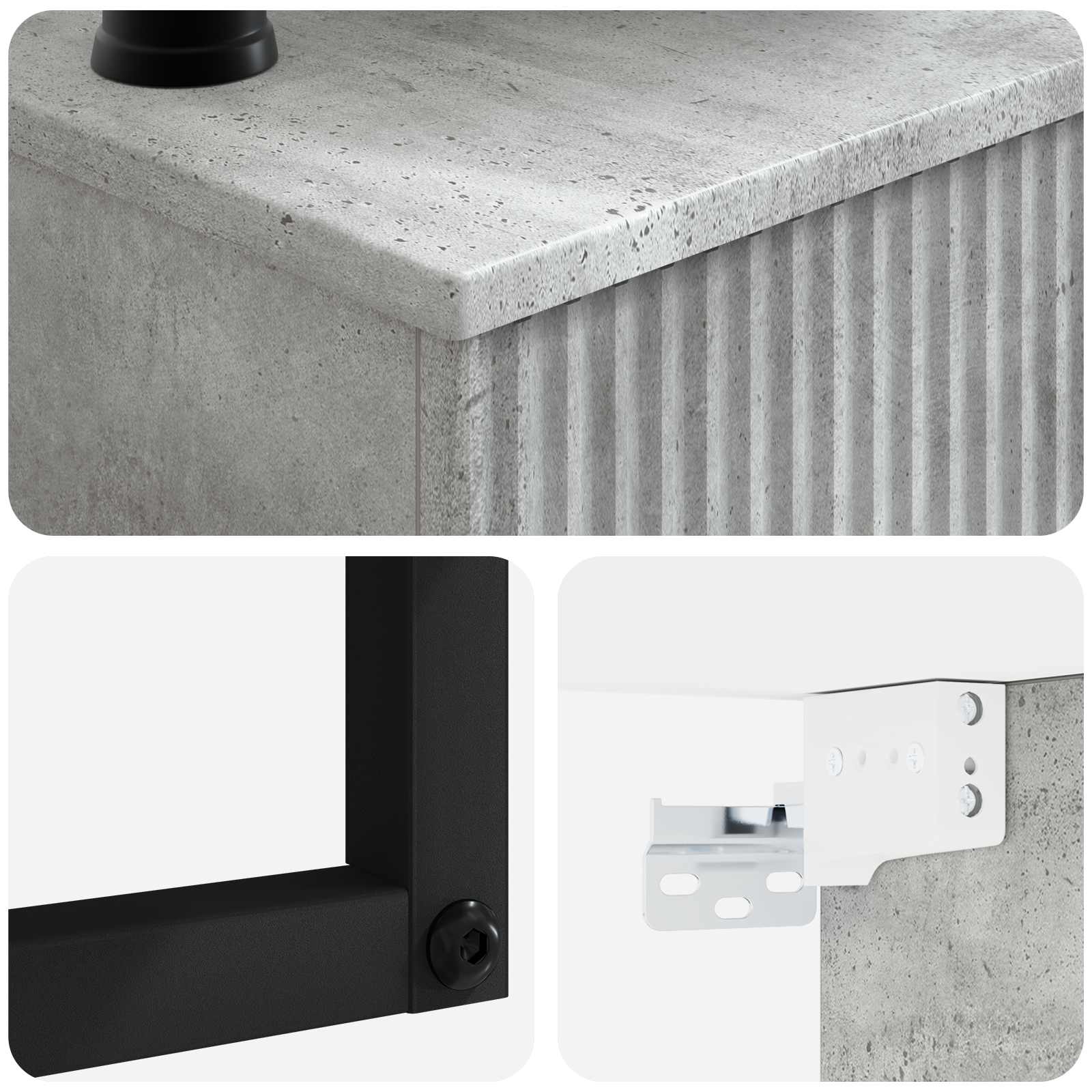 Zidni sudoper Betonska siva 40 x 35 x 39 cm Konstruirano drvo