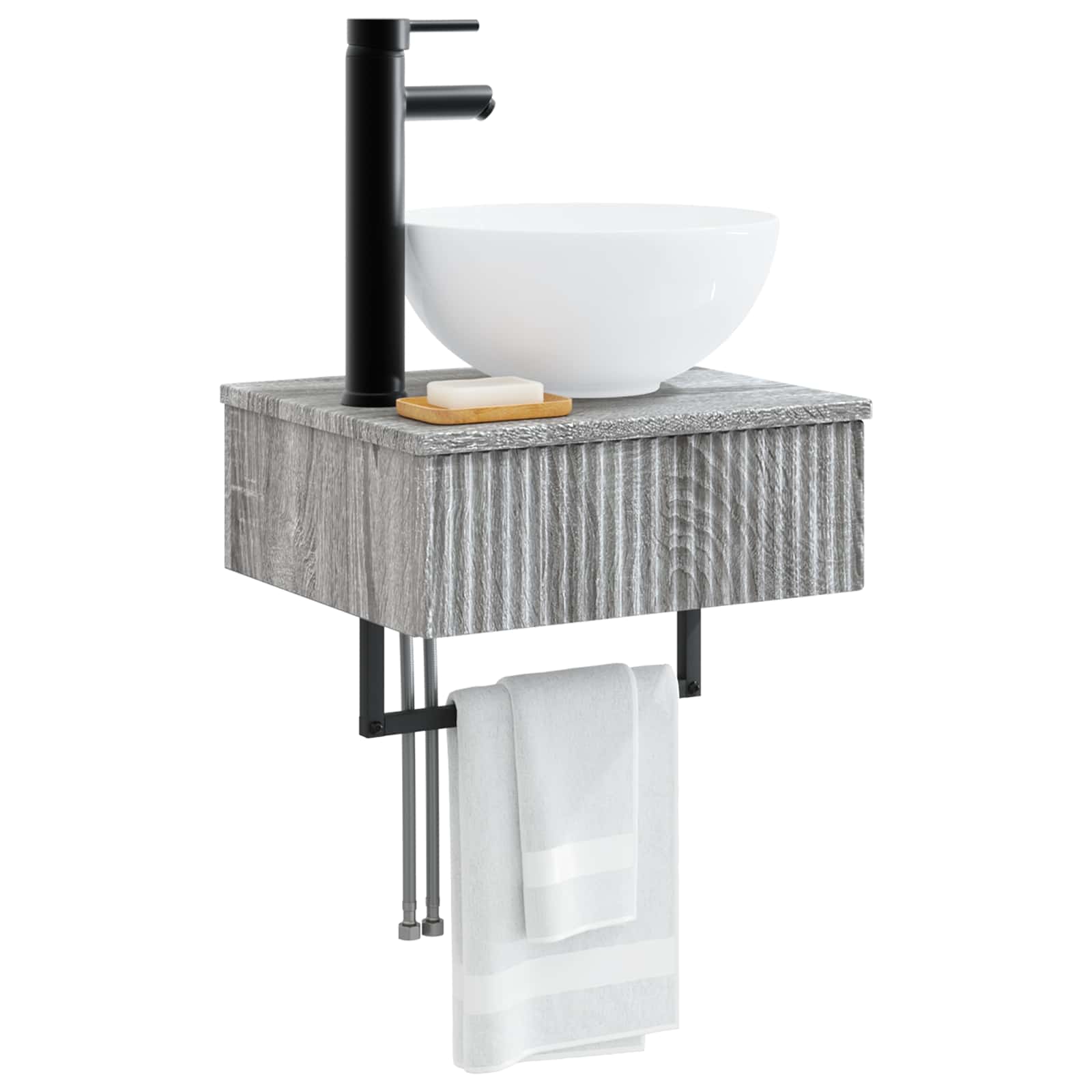Zidni sudoper Siva Sonoma 40 x 35 x 39 cm Konstruirano drvo