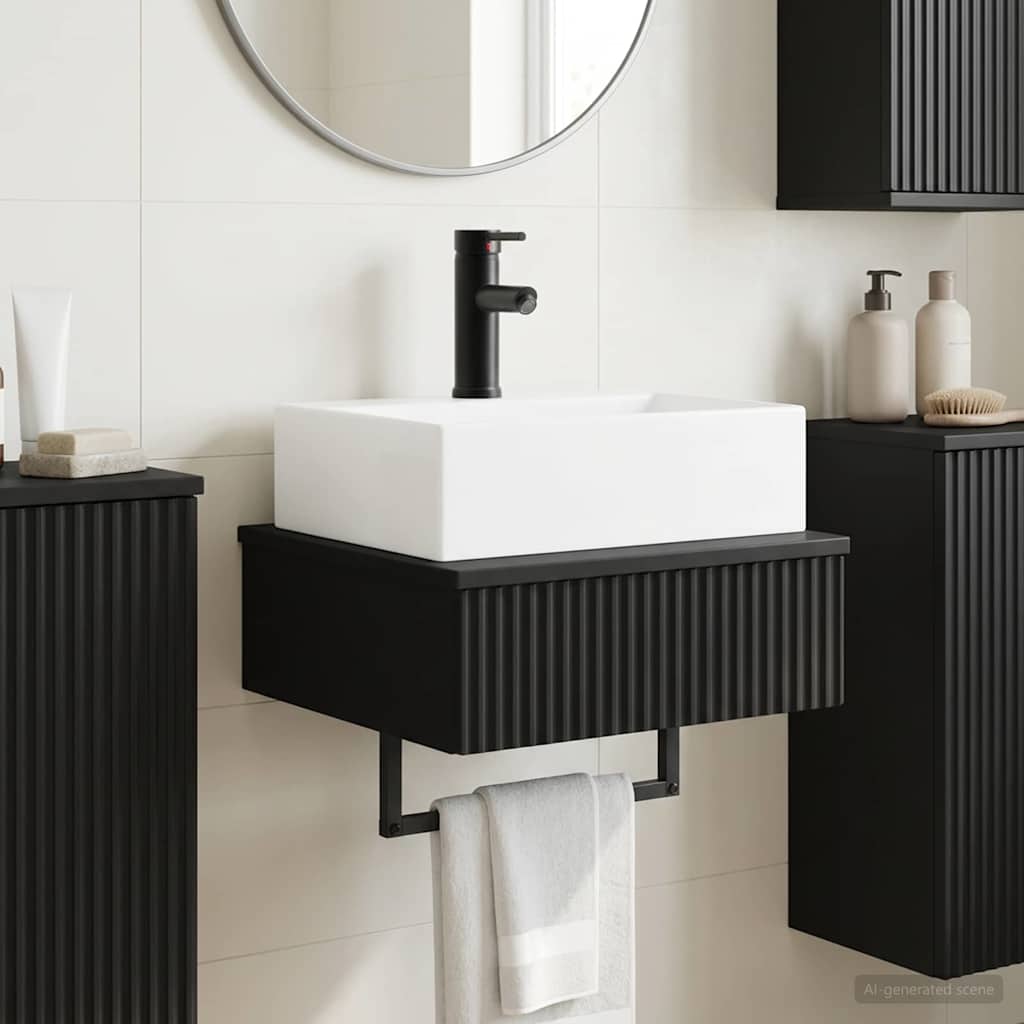 Zidni sudoper Crna 40 x 41 x 39 cm Konstruirano drvo