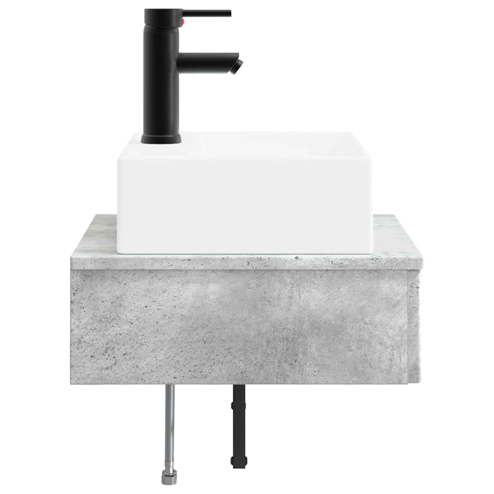 Zidni sudoper Betonska siva 40 x 41 x 39 cm Konstruirano drvo