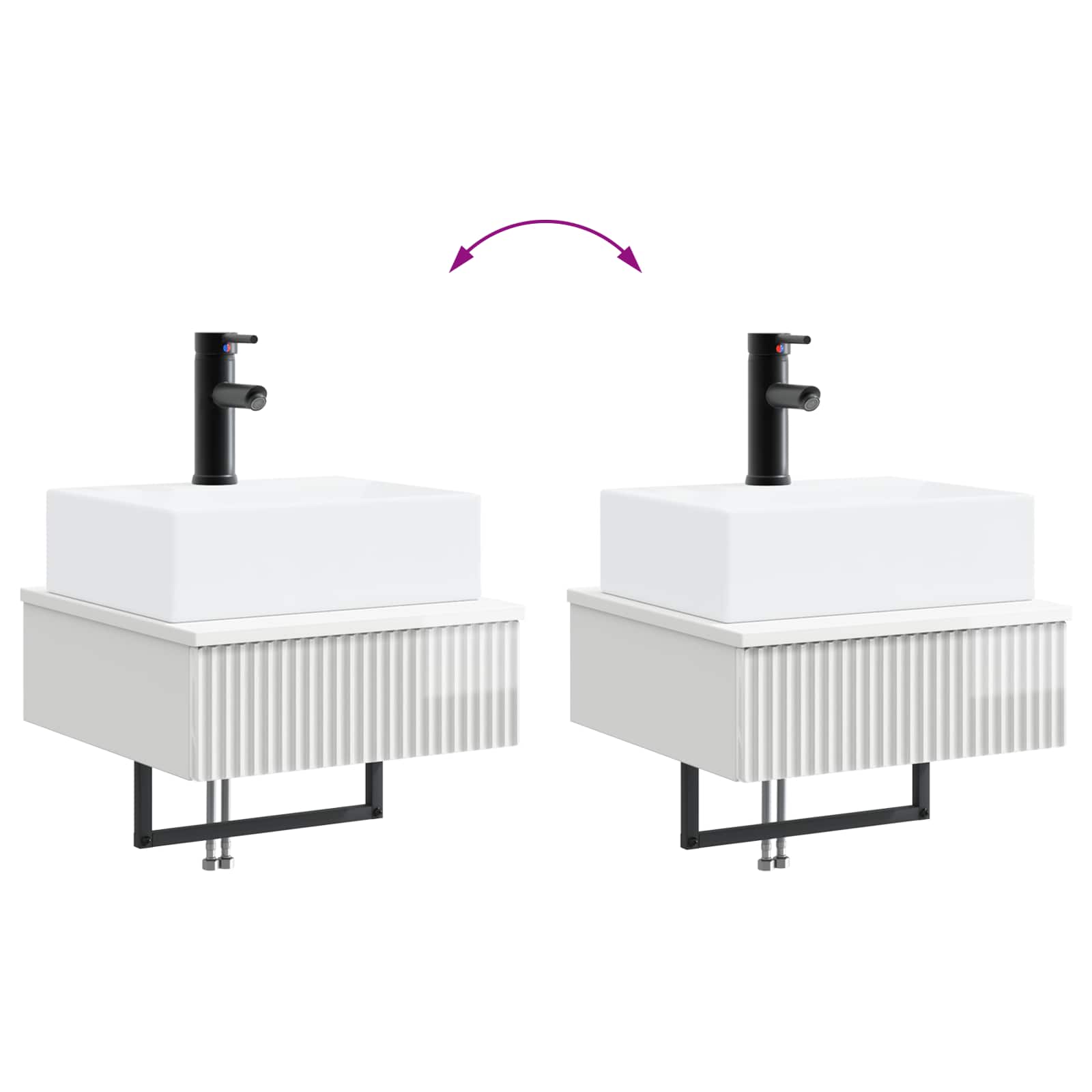 Zidni sudoper Bijela visokog sjaja 40 x 41 x 39 cm