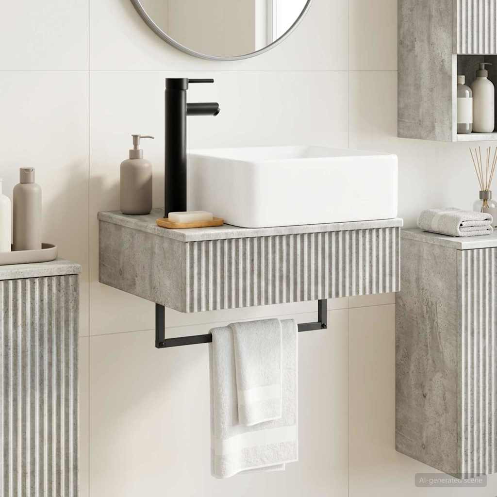 Zidni sudoper Betonska siva 53 x 35 x 39 cm Konstruirano drvo