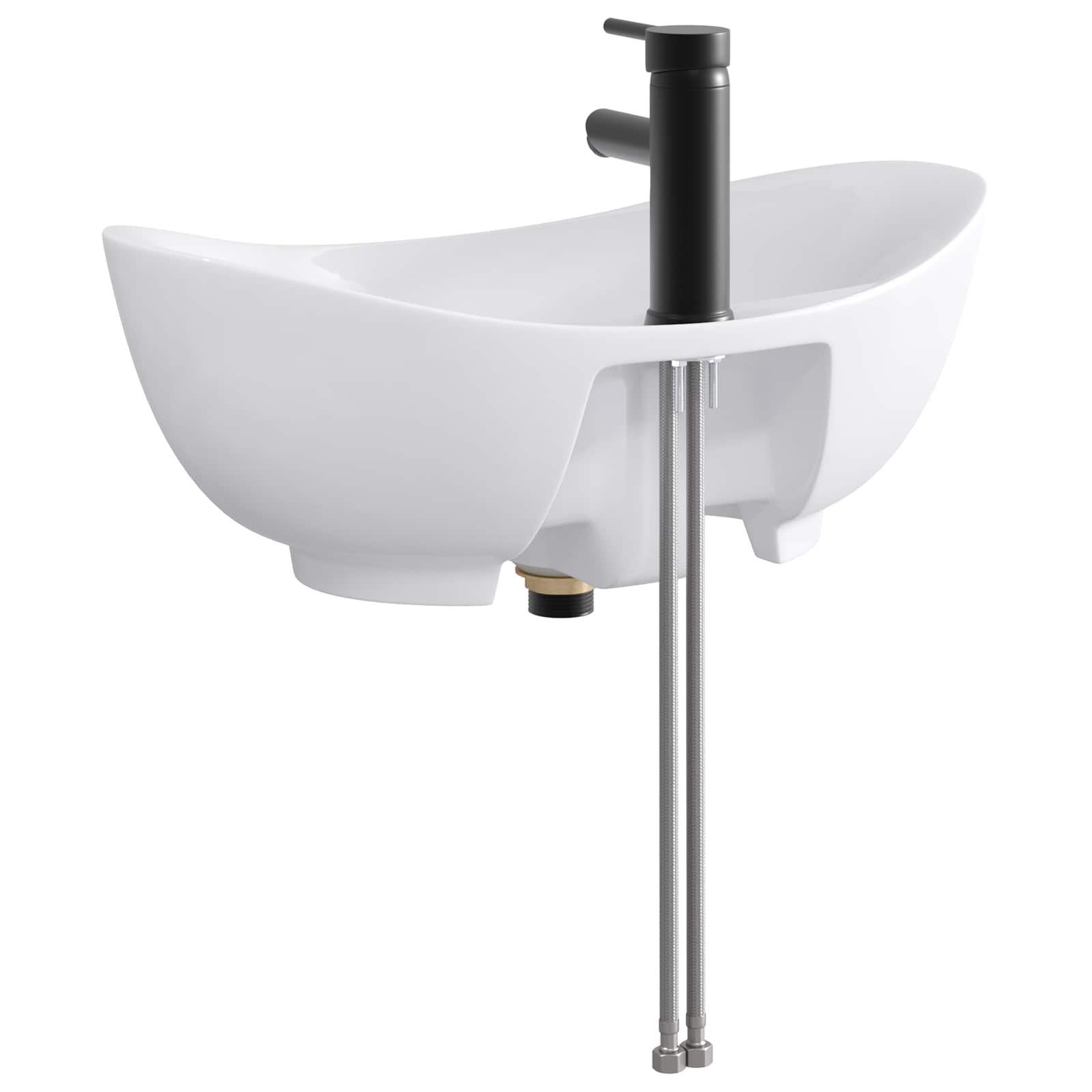 Umivaonik za kupaonicu Mat Crna 59 x 35 x 21 cm Metal