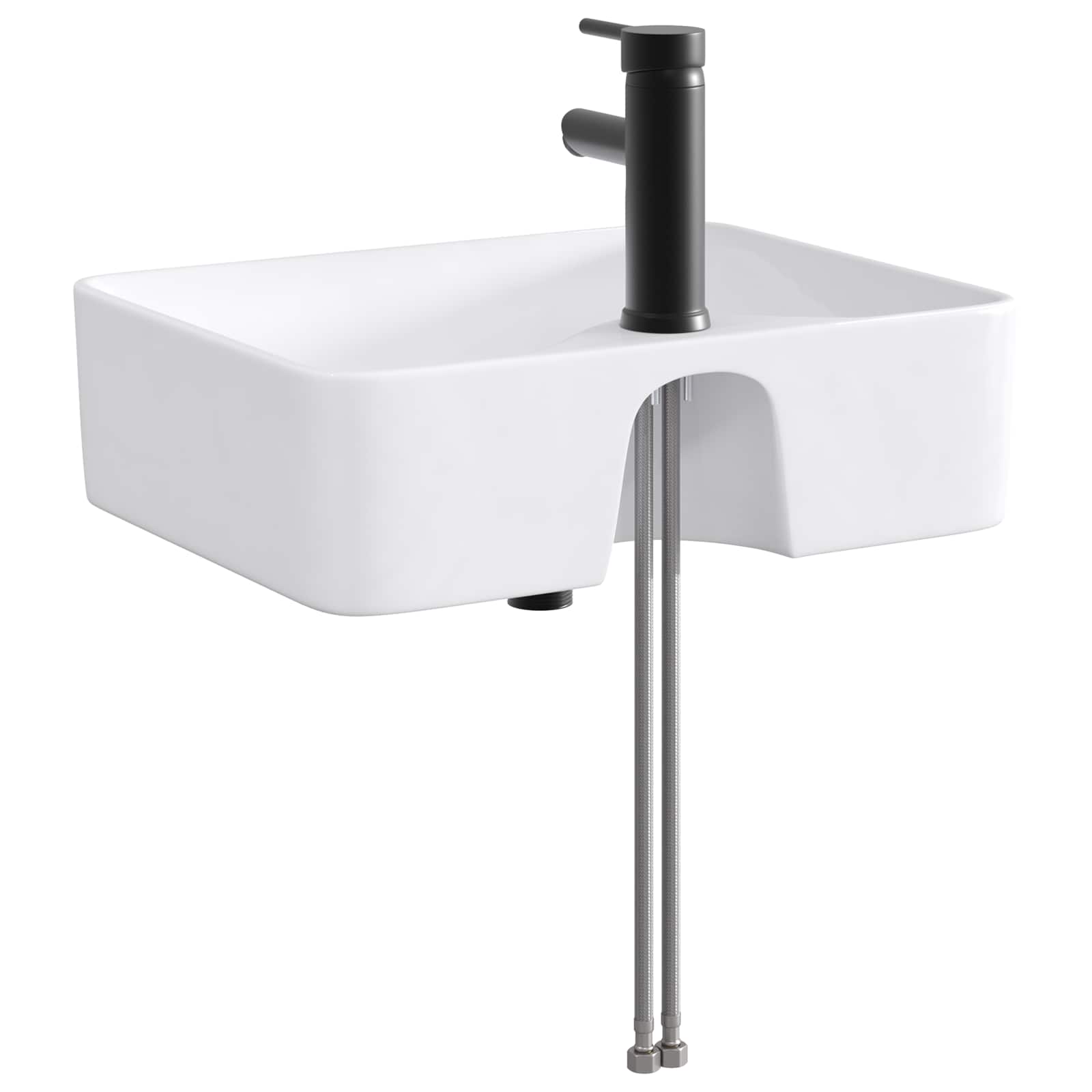 Umivaonik za kupaonicu Mat Crna 48,5 x 37,5 x 13 cm Metal