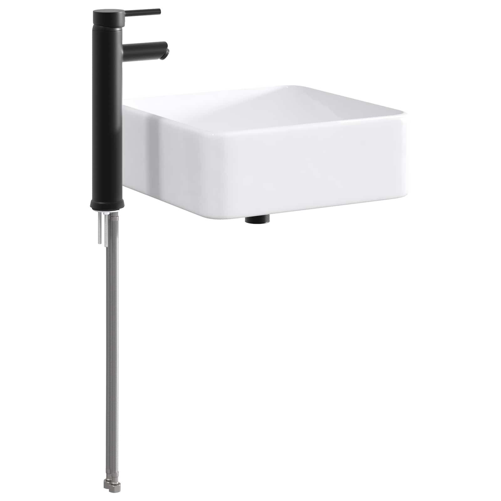 Umivaonik za kupaonicu Mat Crna 36,5 x 36,5 x 13 cm Metal