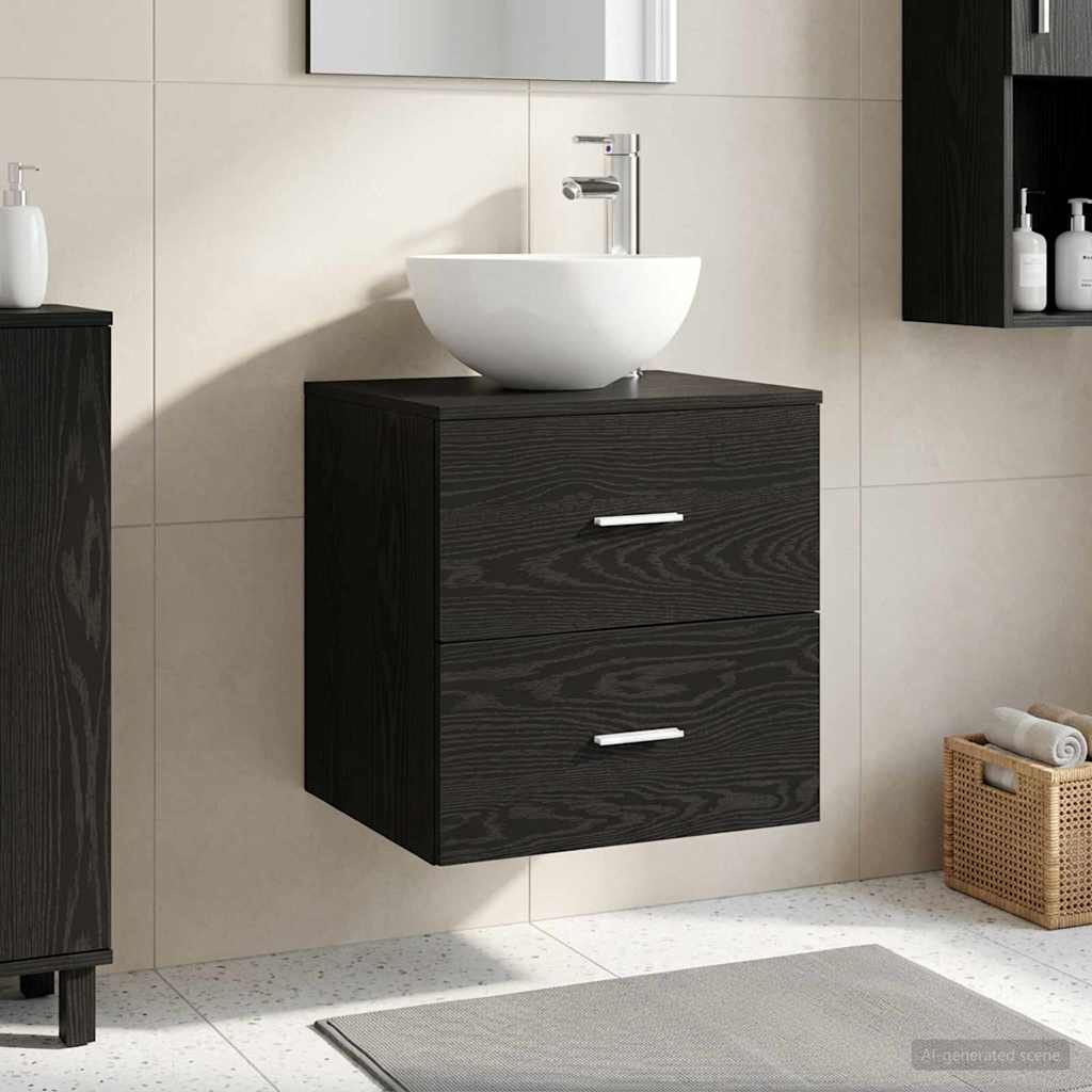 Umivaonik s policom Crni hrast 49,5 x 41 x 64,5 cm