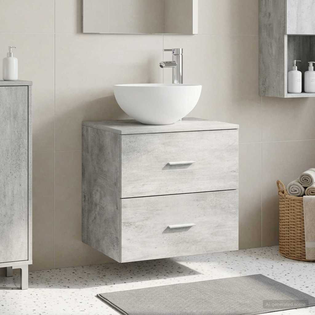 Umivaonik s policom Betonska siva 49,5 x 41 x 64,5 cm