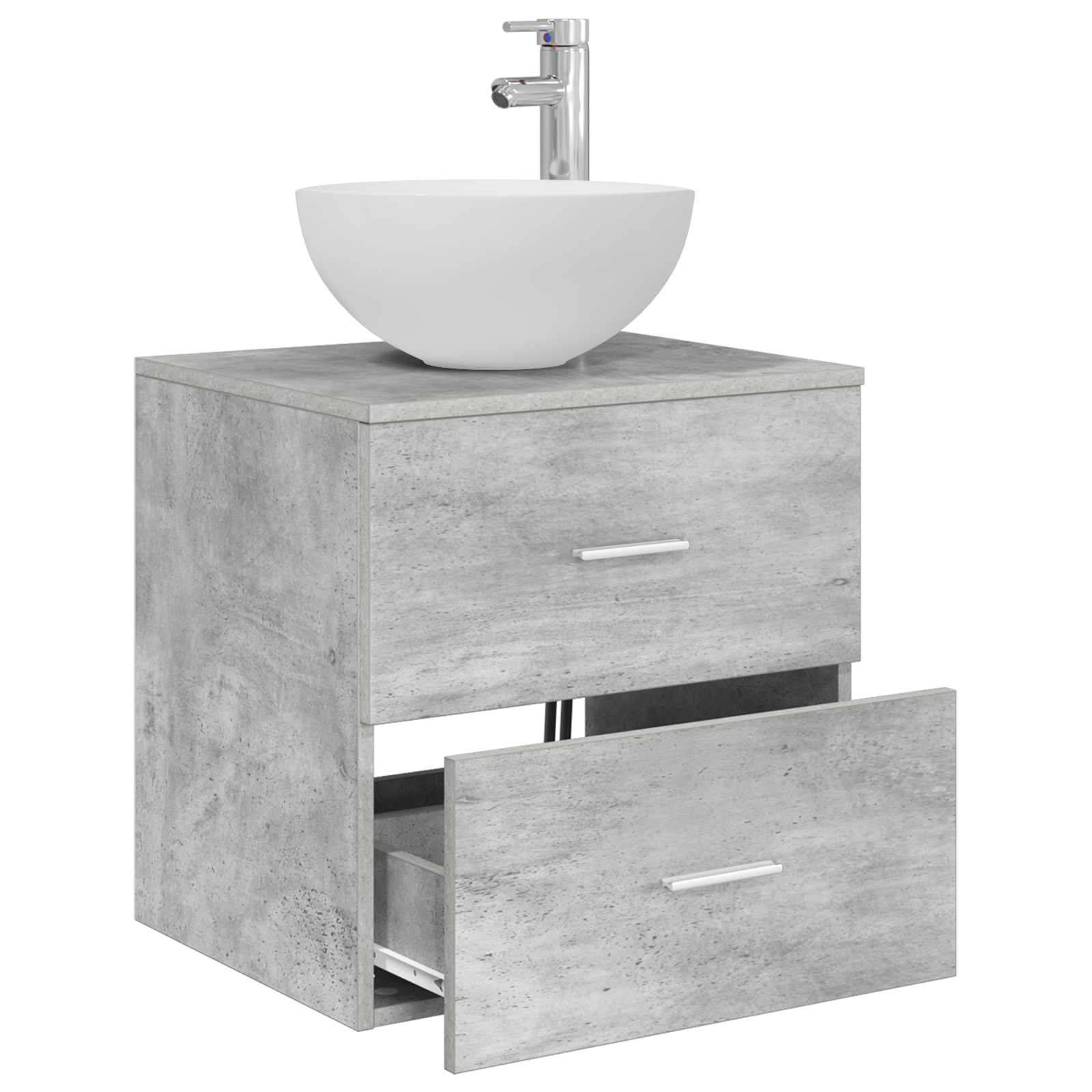Umivaonik s policom Betonska siva 49,5 x 41 x 64,5 cm