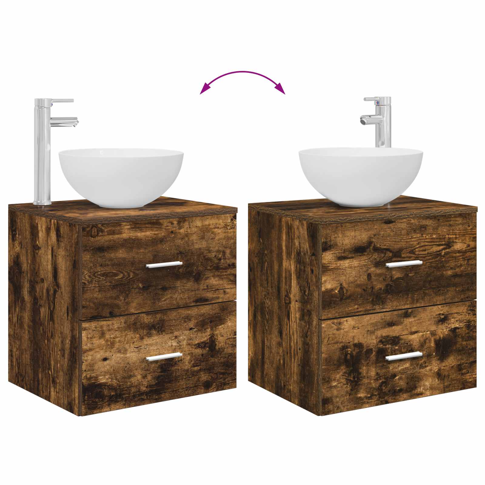 Umivaonik s policom Dimljeni hrast 49,5 x 41 x 64,5 cm