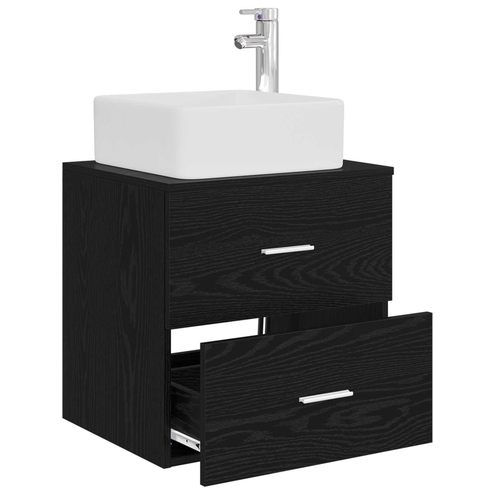 Umivaonik s policom Crni hrast 53 x 34,5 x 63 cm