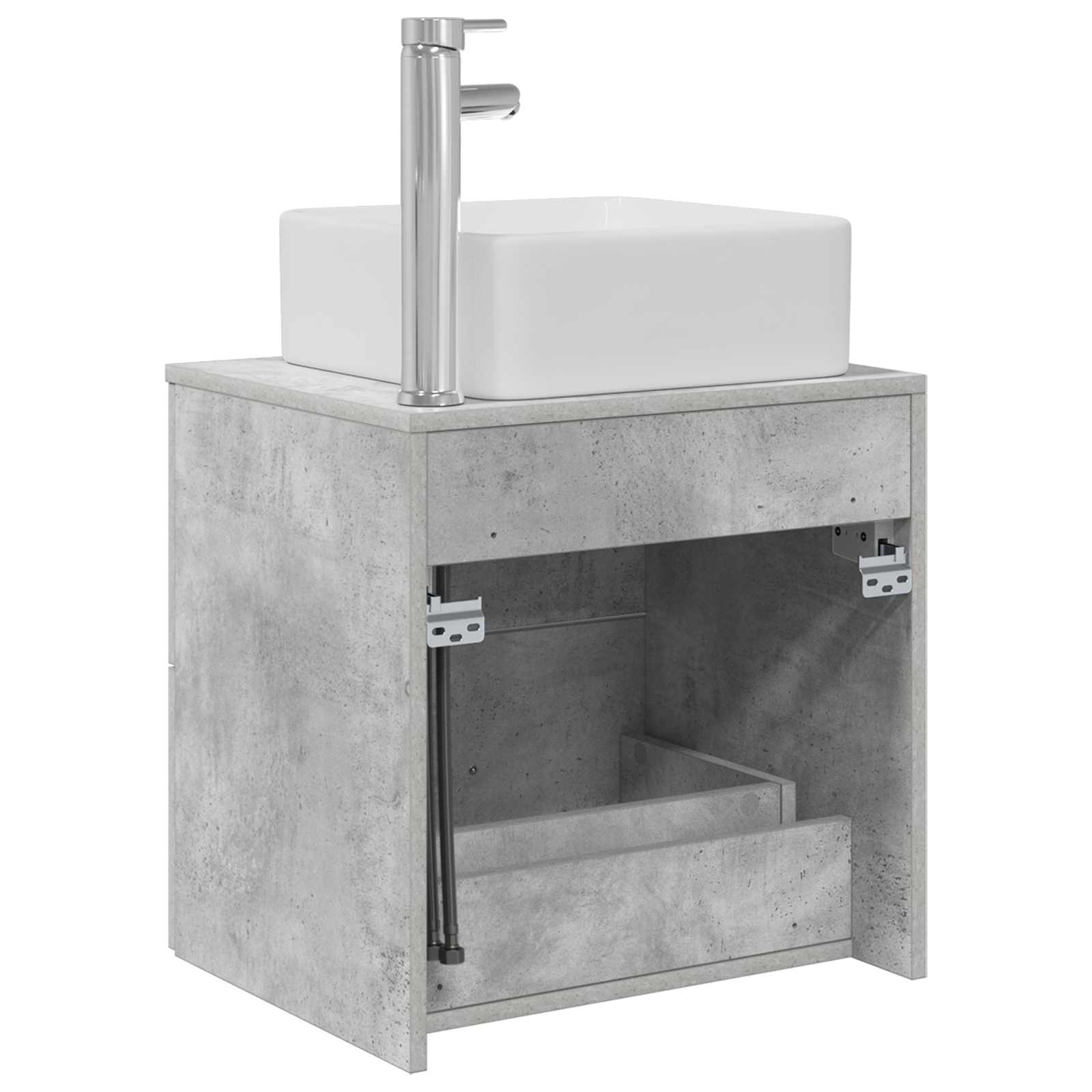 Umivaonik s policom Betonska siva 53 x 34,5 x 63 cm