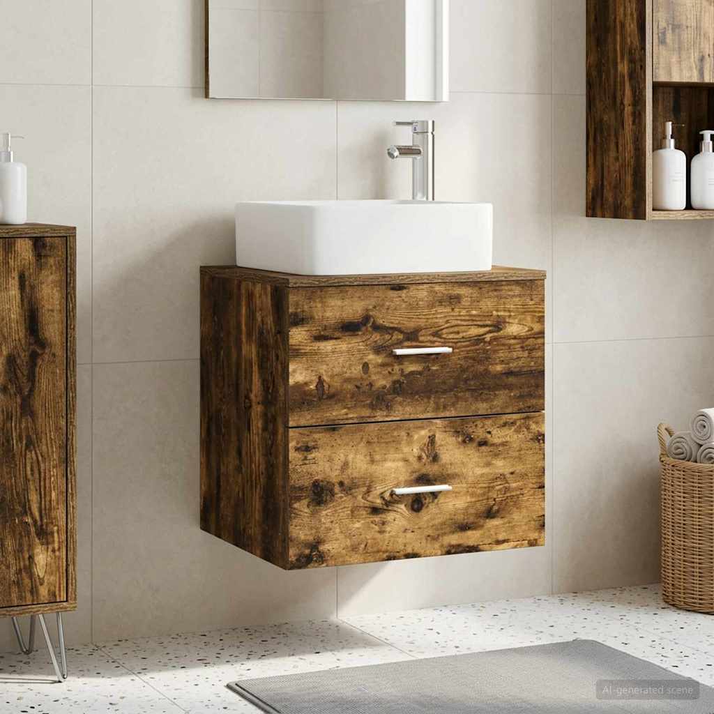 Umivaonik s policom Dimljeni hrast 53 x 34,5 x 63 cm