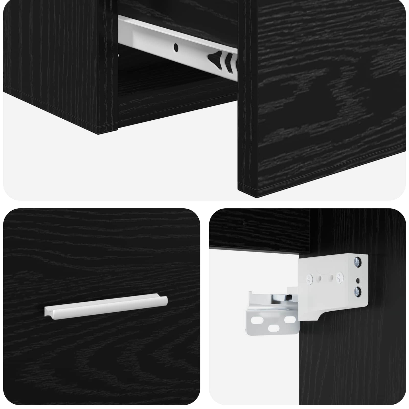 Umivaonik s policom Crni hrast 49,5 x 44,5 x 66,5 cm