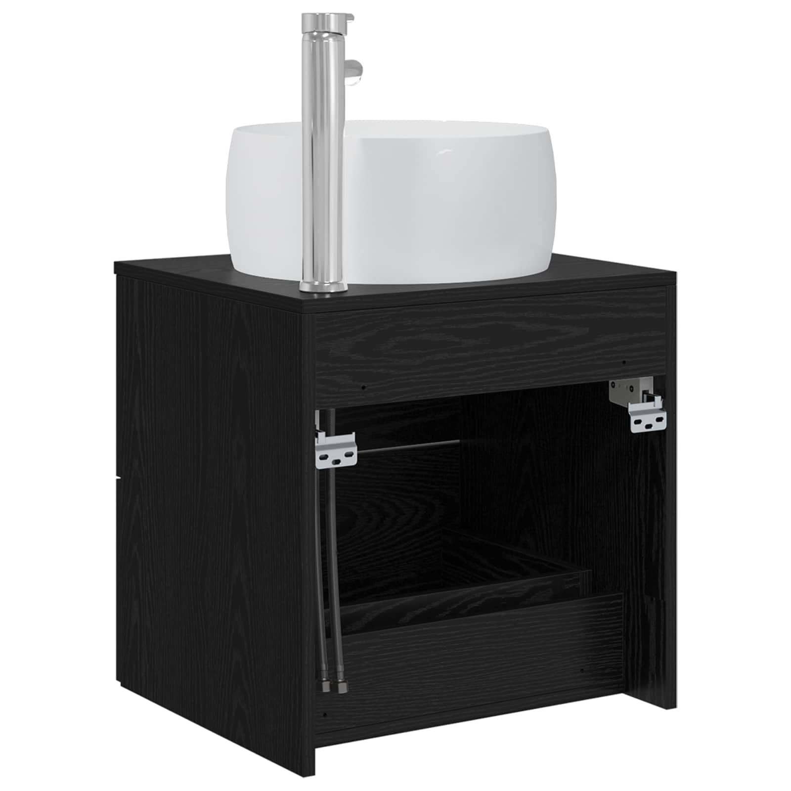 Umivaonik s policom Crni hrast 49,5 x 44,5 x 66 cm