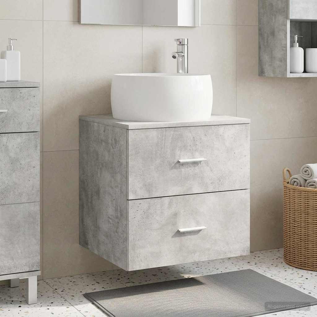 Umivaonik s policom Betonska siva 49,5 x 44,5 x 66 cm
