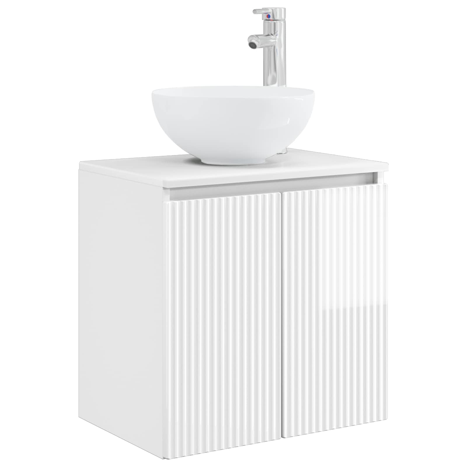 Umivaonik s policom Bijela visokog sjaja 49,5 x 35 x 63 cm