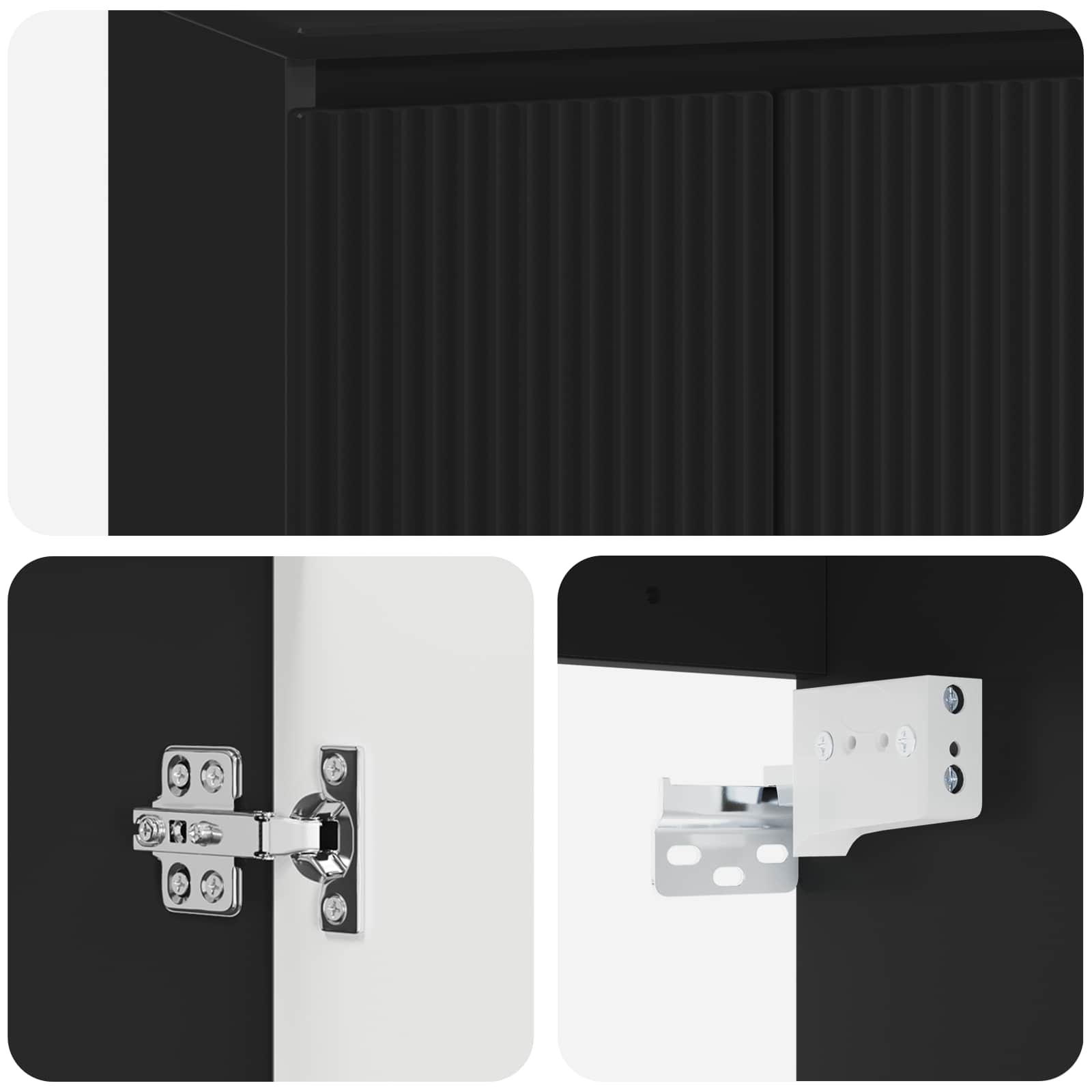 Umivaonik s policom Crna 49,5 x 41 x 64,5 cm Konstruirano drvo