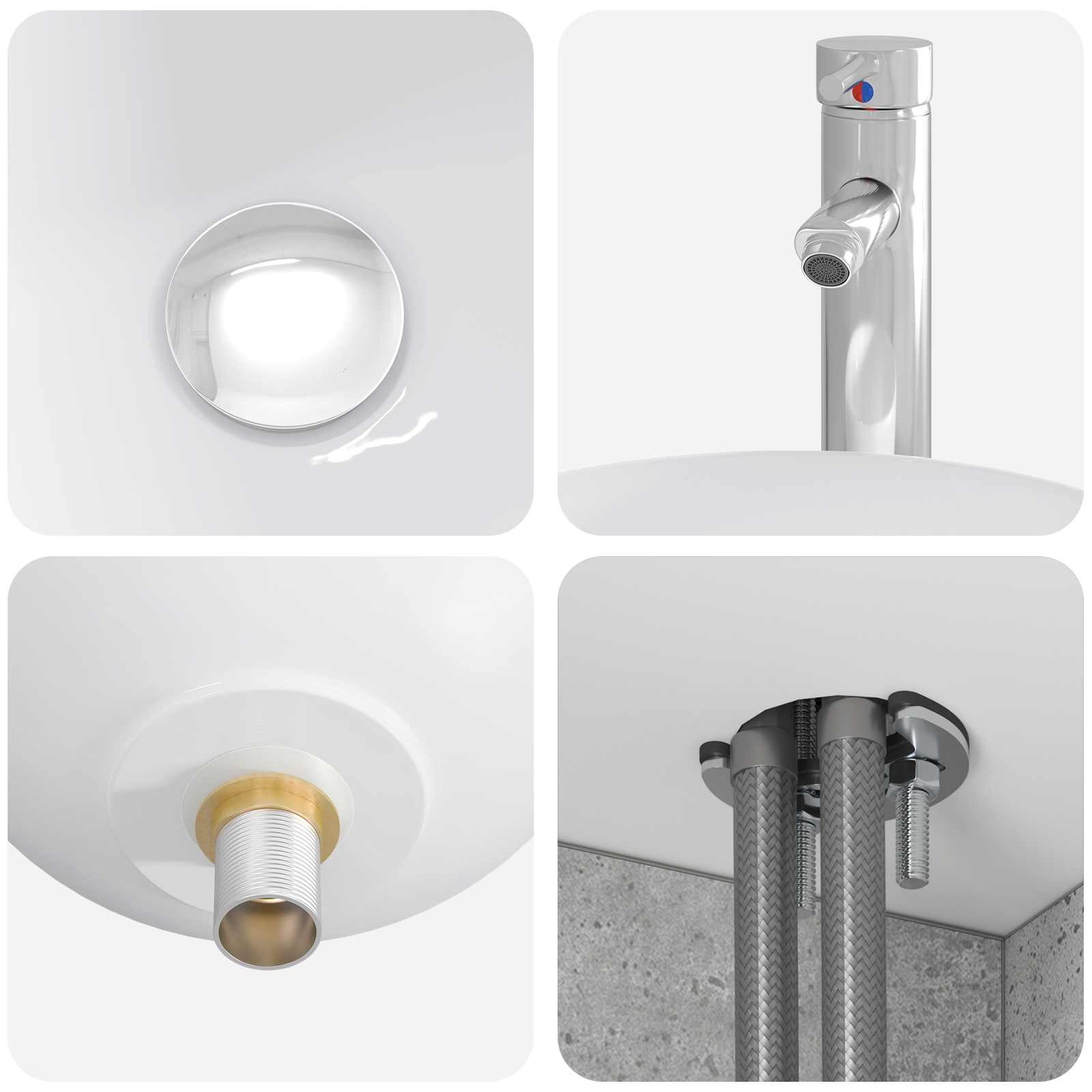 Umivaonik s policom Betonska siva 49,5 x 41 x 64,5 cm