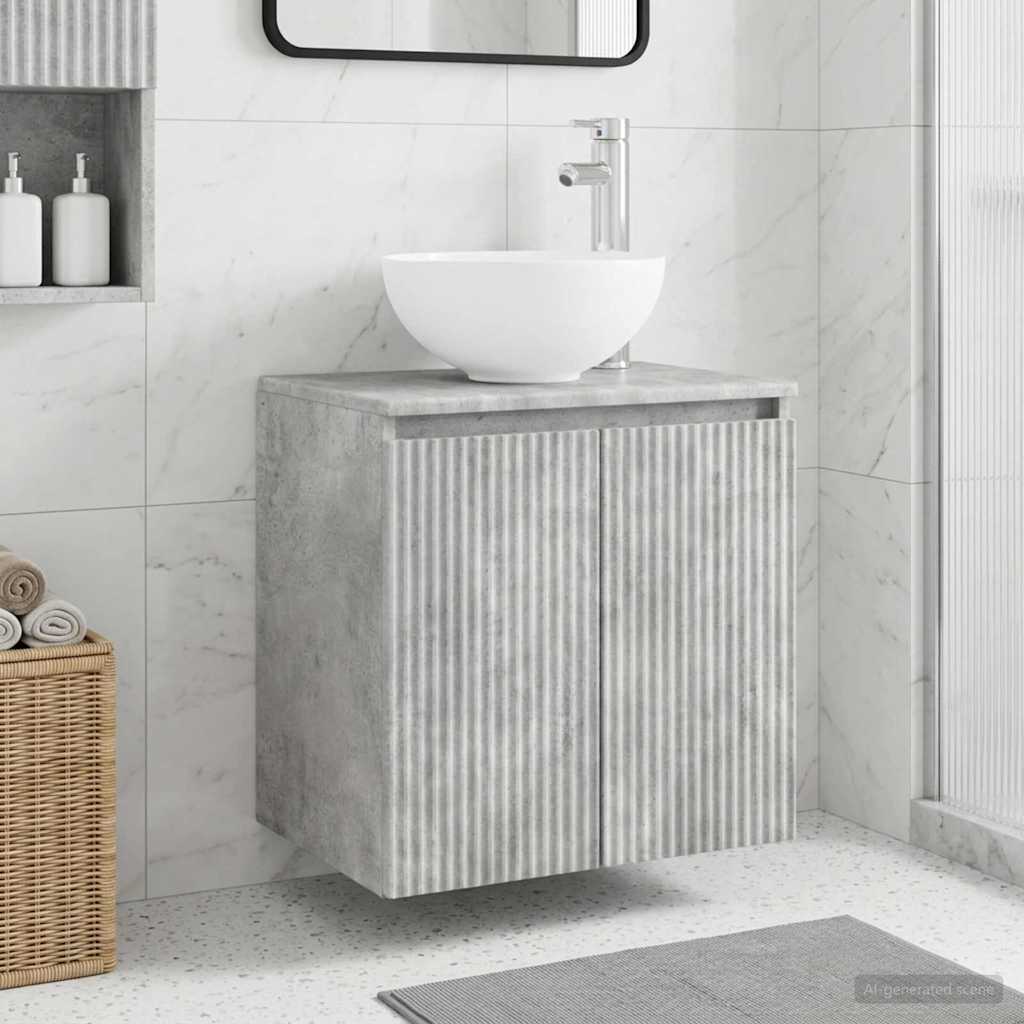 Umivaonik s policom Betonska siva 49,5 x 41 x 64,5 cm