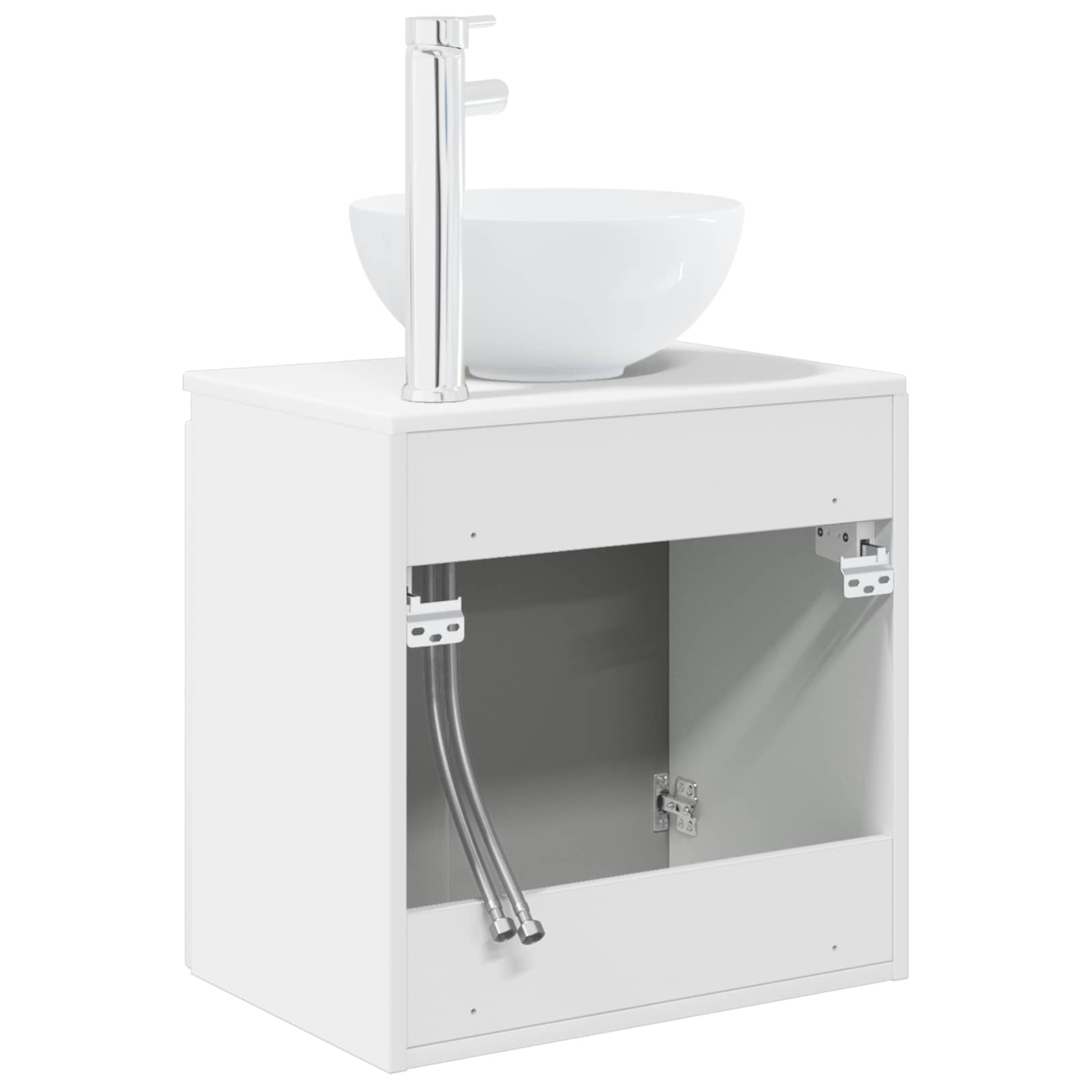 Umivaonik s policom Bijela visokog sjaja 49,5 x 41 x 64,5 cm