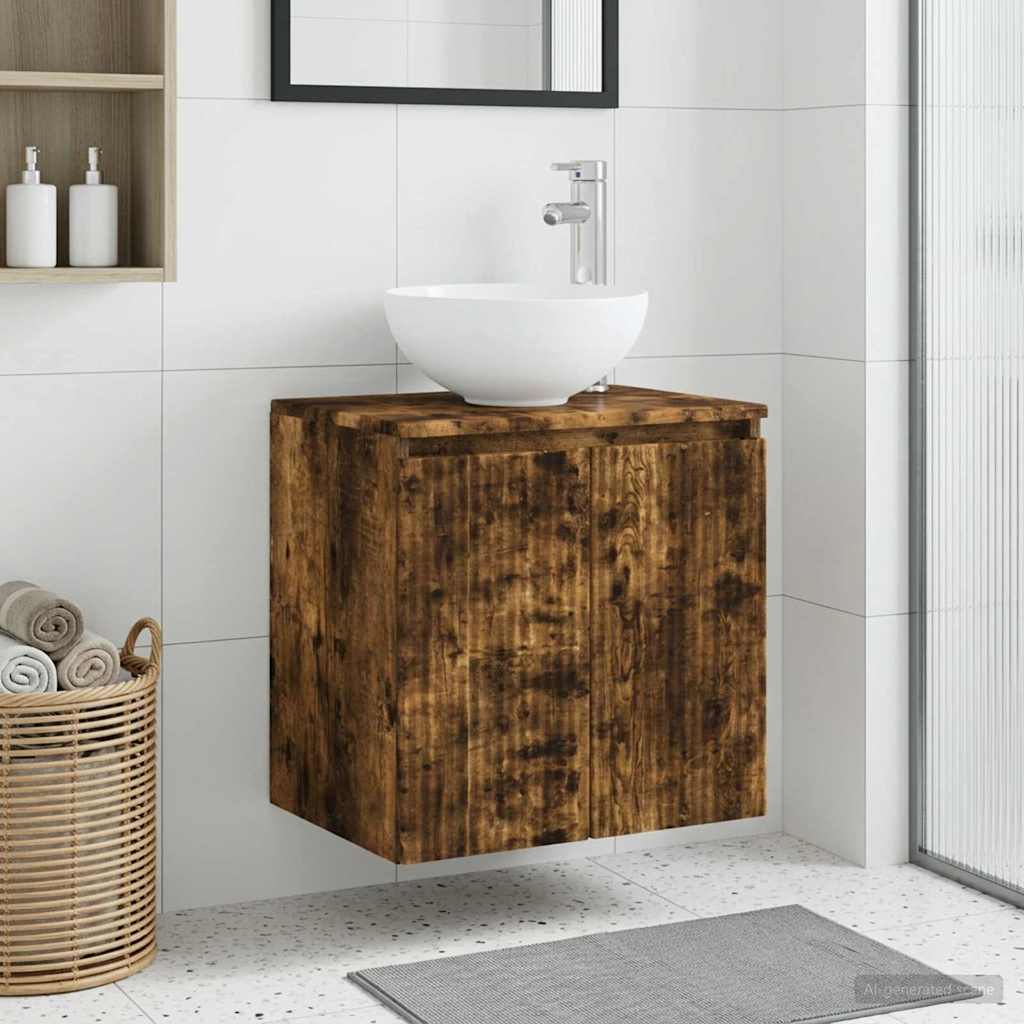 Umivaonik s policom Dimljeni hrast 49,5 x 41 x 64,5 cm
