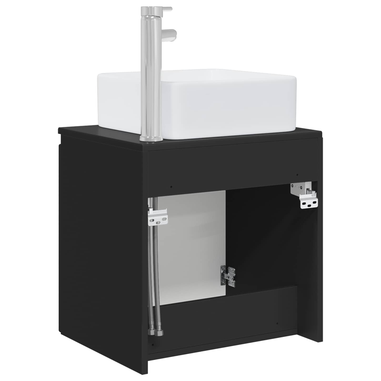 Umivaonik s policom Crna 49,5 x 41 x 63 cm Konstruirano drvo