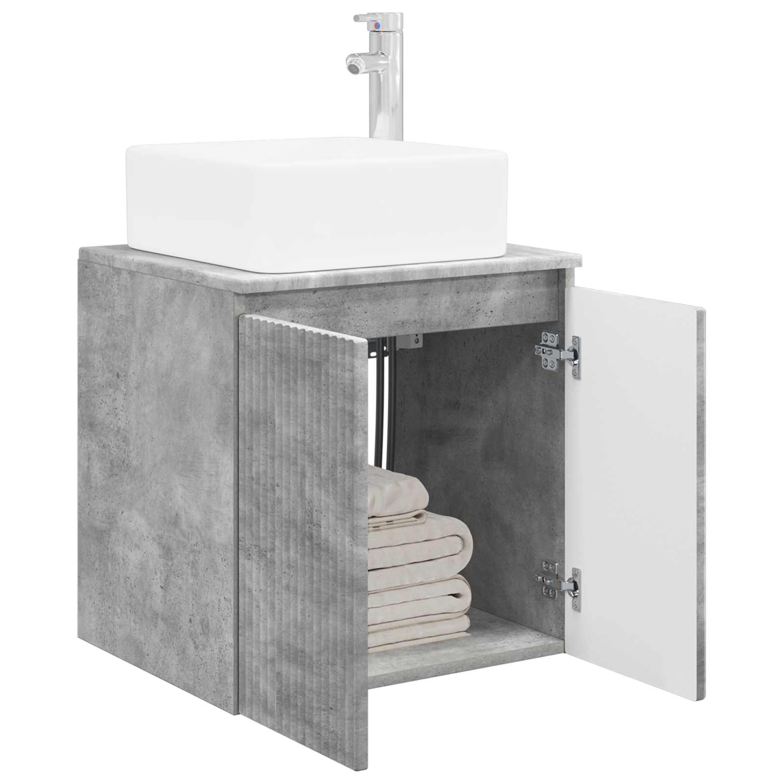 Umivaonik s policom Betonska siva 49,5 x 41 x 63 cm