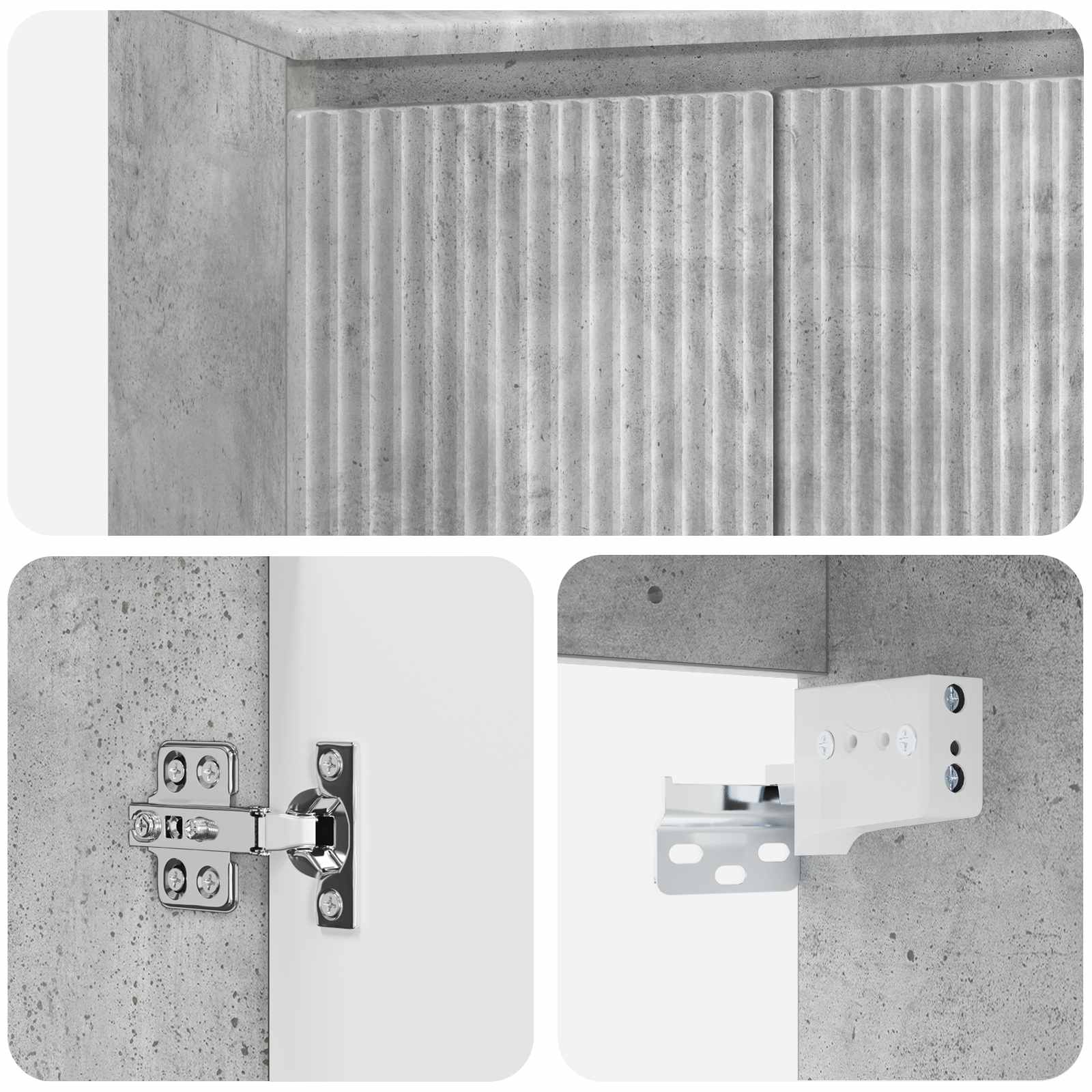 Umivaonik s policom Betonska siva 49,5 x 41 x 62,5 cm