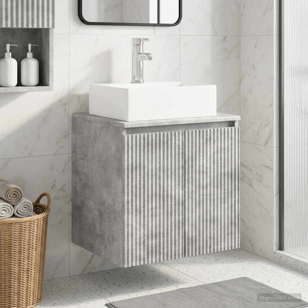 Umivaonik s policom Betonska siva 49,5 x 41 x 62,5 cm