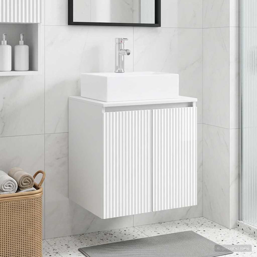 Umivaonik s policom Bijela visokog sjaja 49,5 x 41 x 62,5 cm