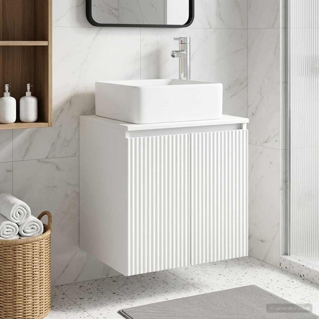 Umivaonik s policom Bijela 53 x 35 x 63 cm Konstruirano drvo