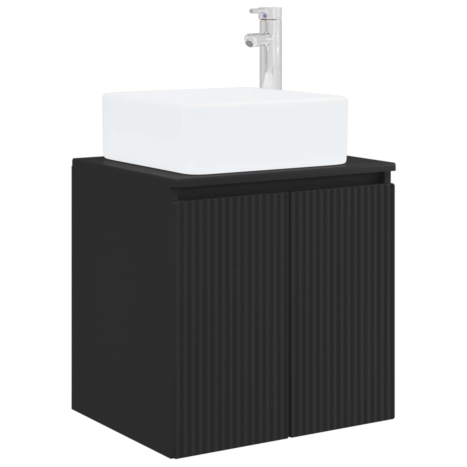 Umivaonik s policom Crna 53 x 35 x 63 cm Konstruirano drvo