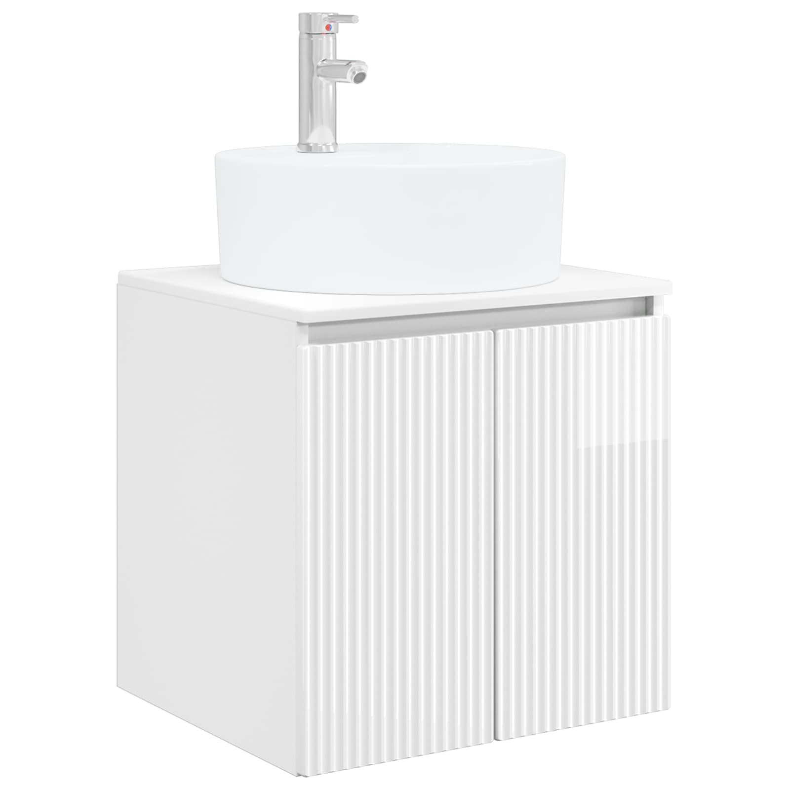 Umivaonik s policom Bijela visokog sjaja 49,5 x 44,5 x 65 cm
