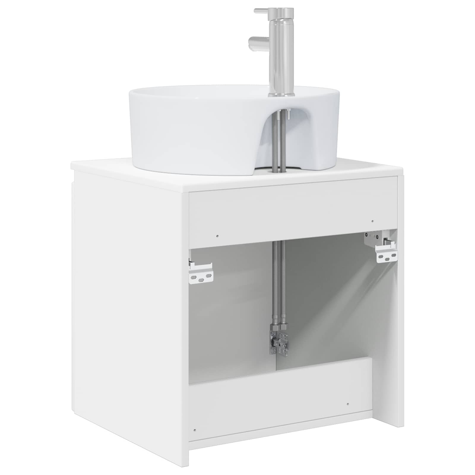 Umivaonik s policom Bijela visokog sjaja 49,5 x 44,5 x 65 cm