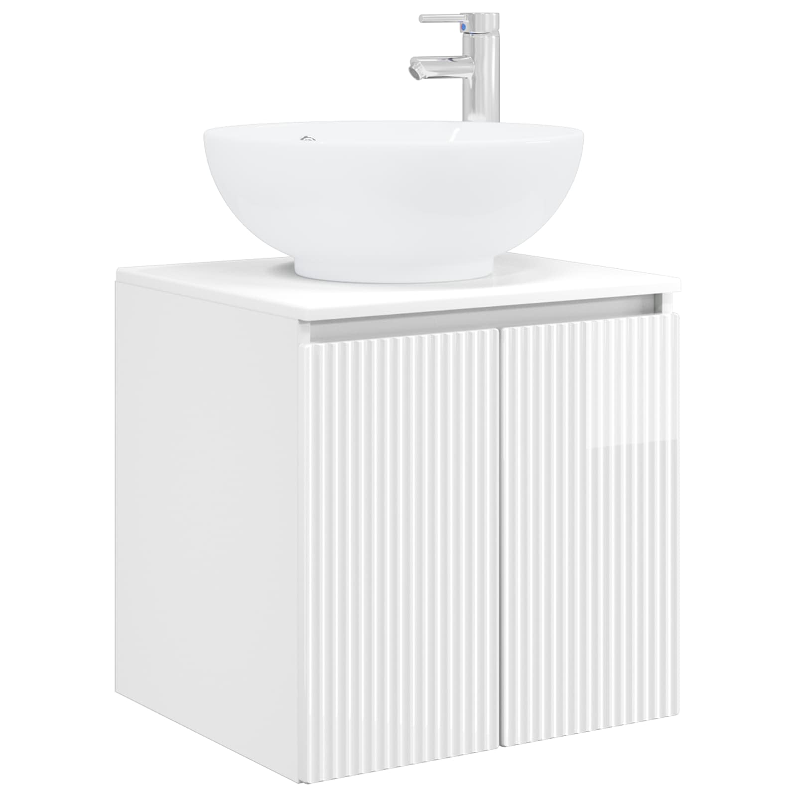 Umivaonik s policom Bijela visokog sjaja 49,5 x 44,5 x 65 cm