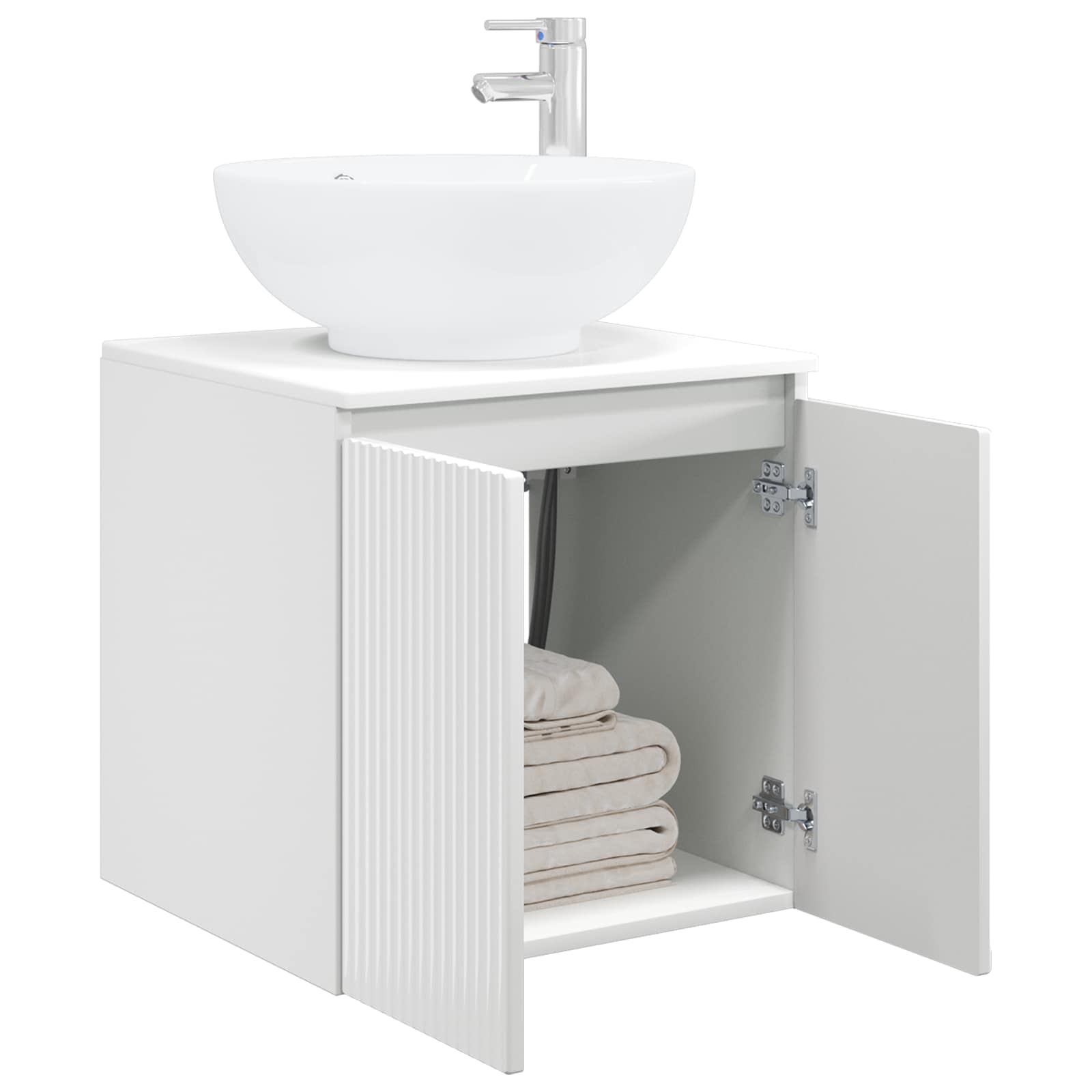 Umivaonik s policom Bijela visokog sjaja 49,5 x 44,5 x 65 cm