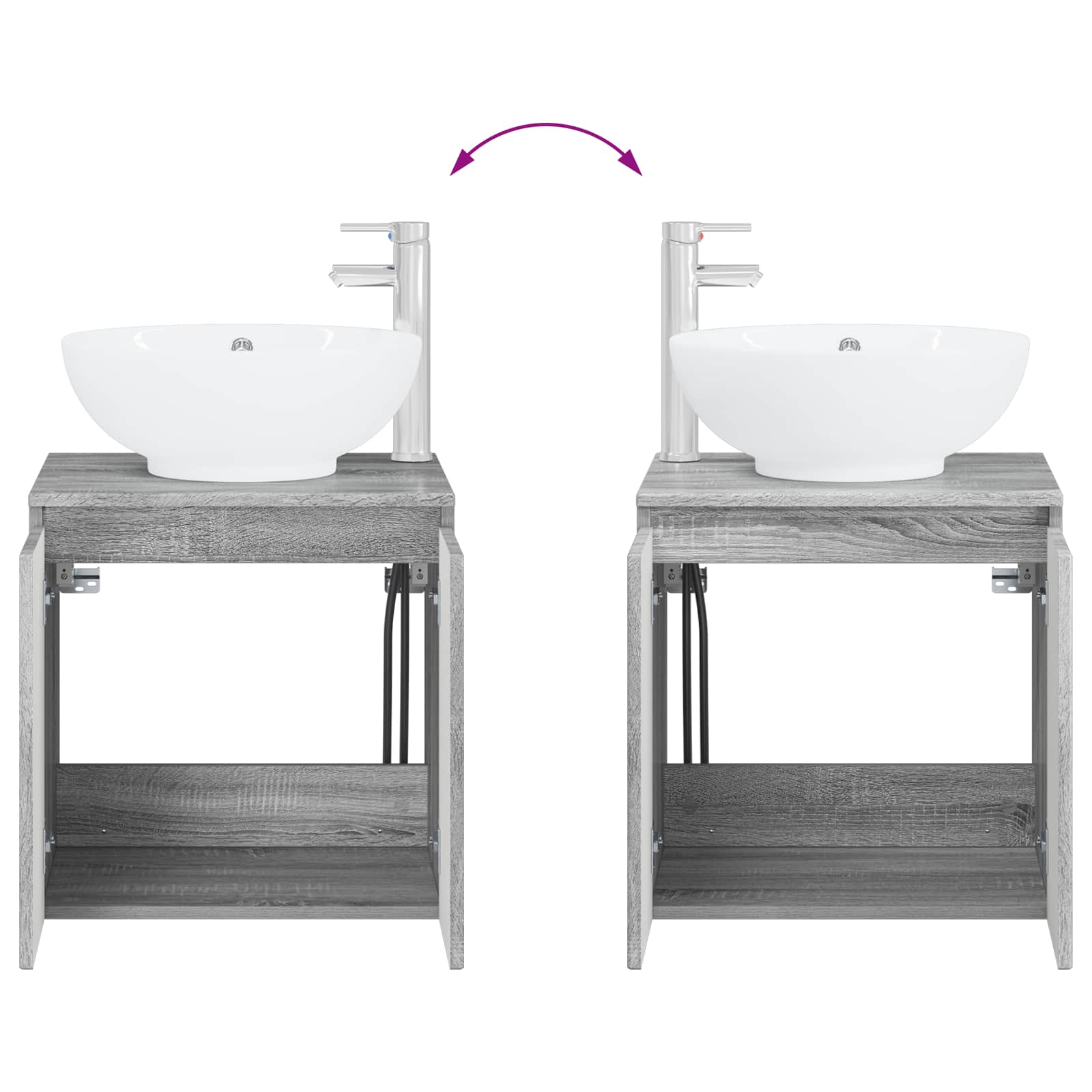 Umivaonik s policom Siva Sonoma 49,5 x 44,5 x 65 cm