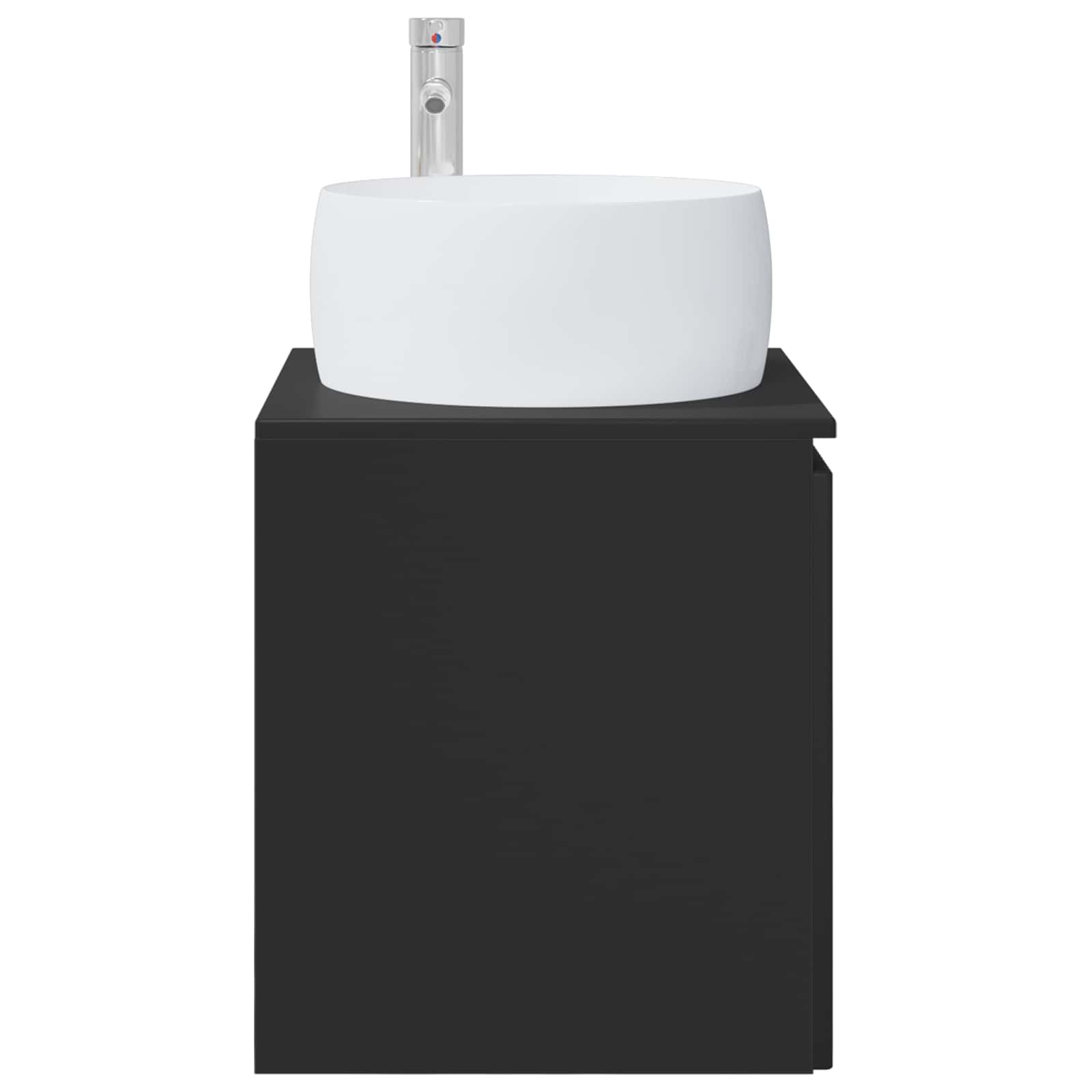 Umivaonik s policom Crna 49,5 x 44,5 x 66 cm Konstruirano drvo