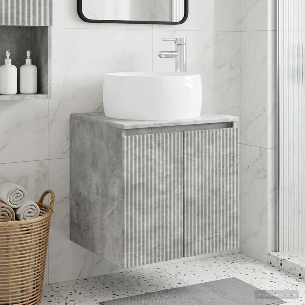 Umivaonik s policom Betonska siva 49,5 x 44,5 x 66 cm