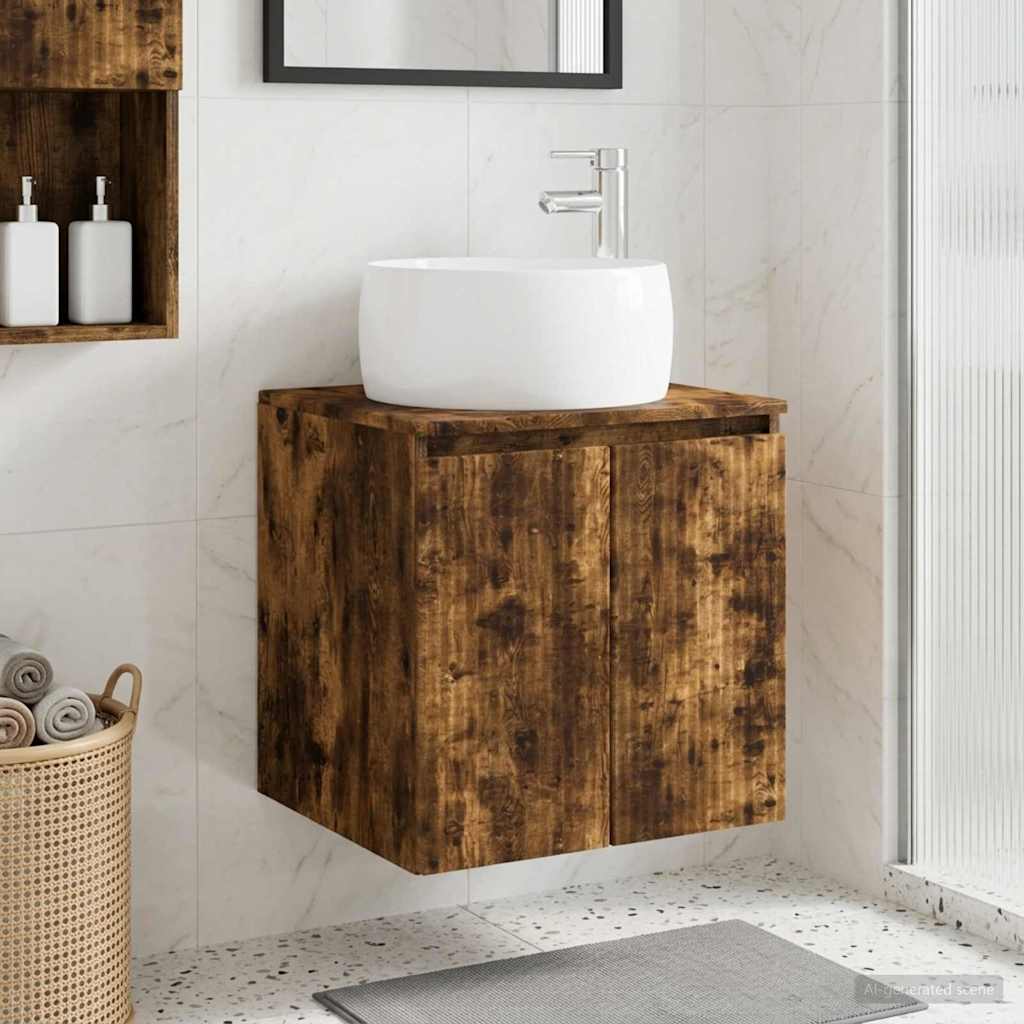 Umivaonik s policom Dimljeni hrast 49,5 x 44,5 x 66 cm