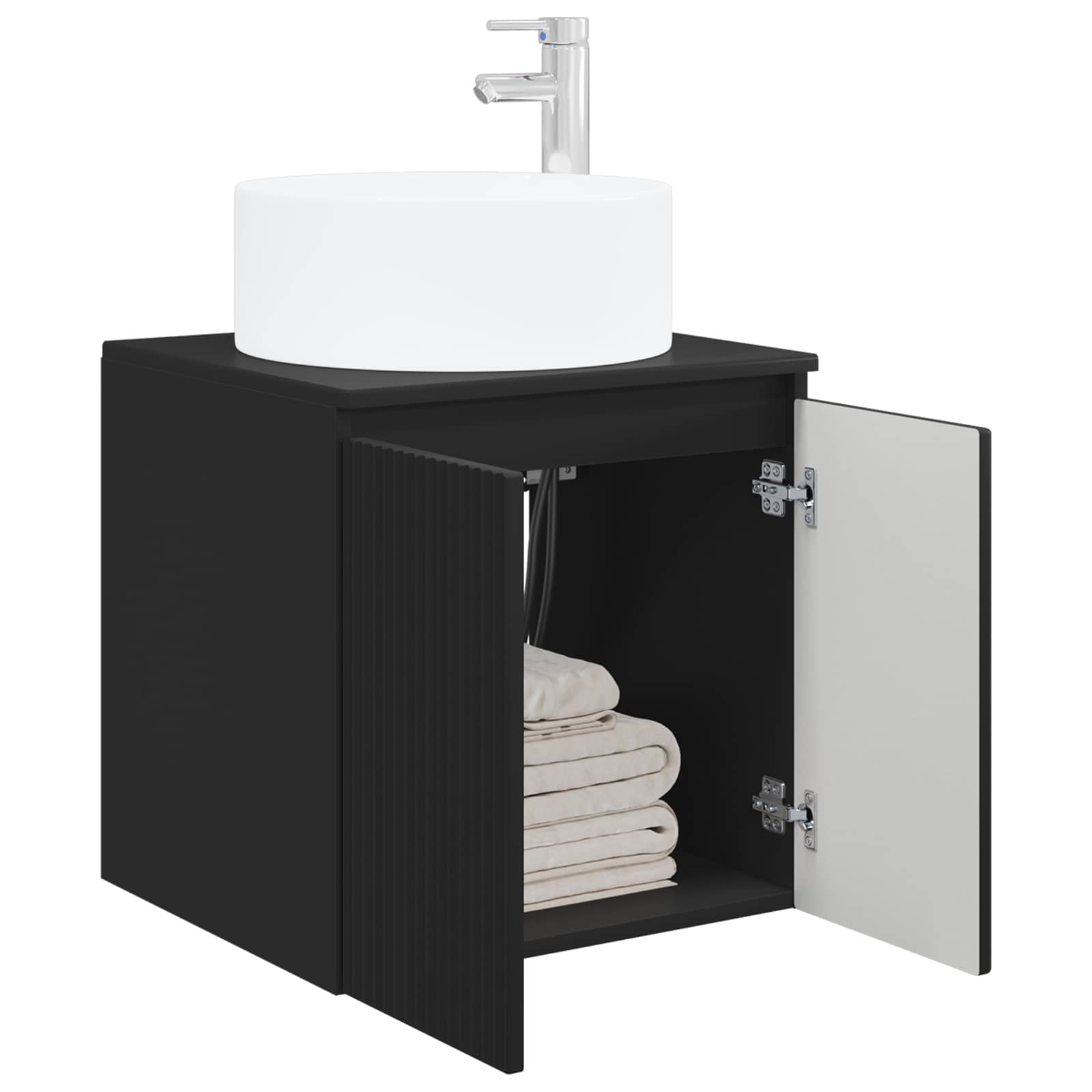 Umivaonik s policom za zid Crna 49,5 x 44,5 x 65,5 cm