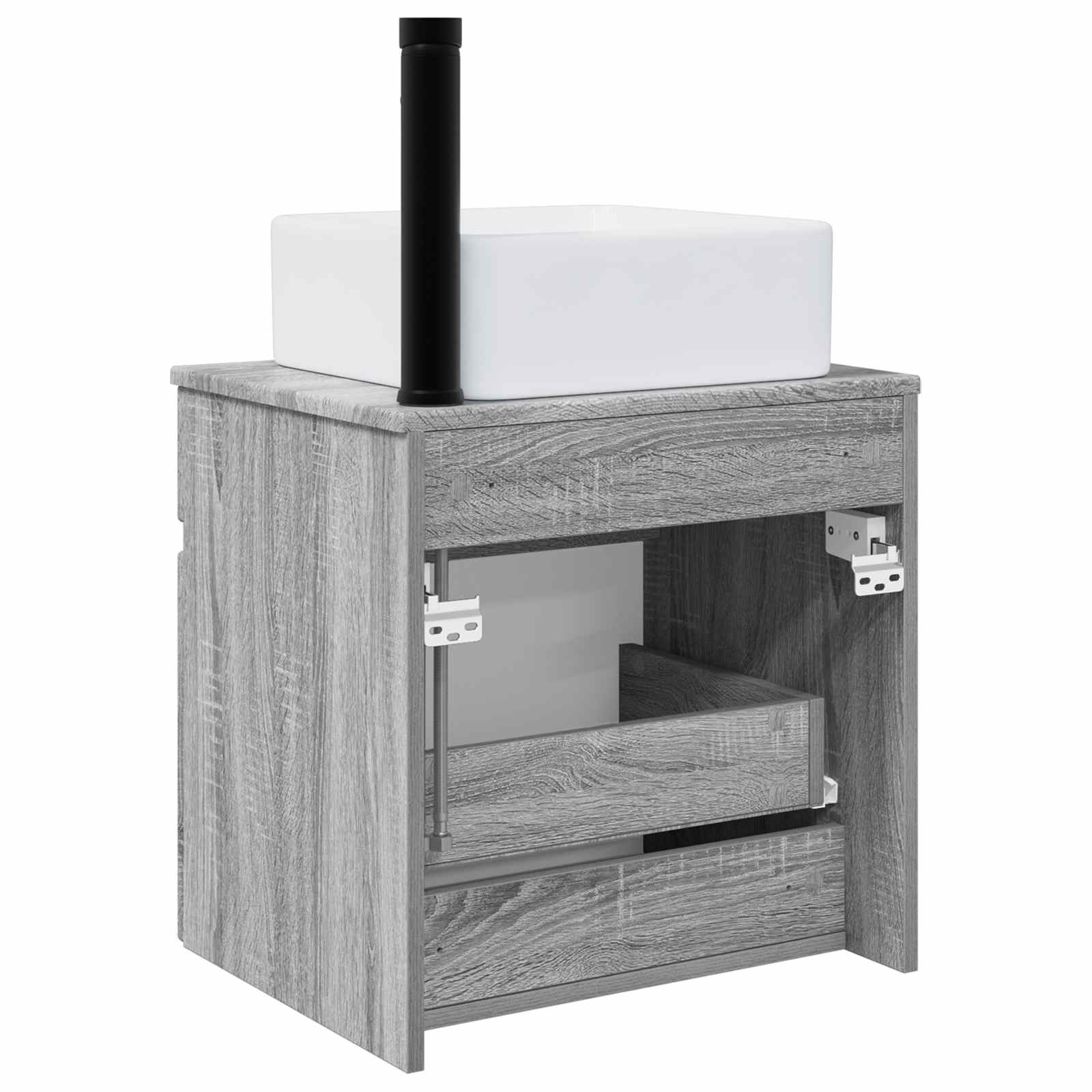 Umivaonik s policom za zid Siva Sonoma 49 x 41 x 63 cm