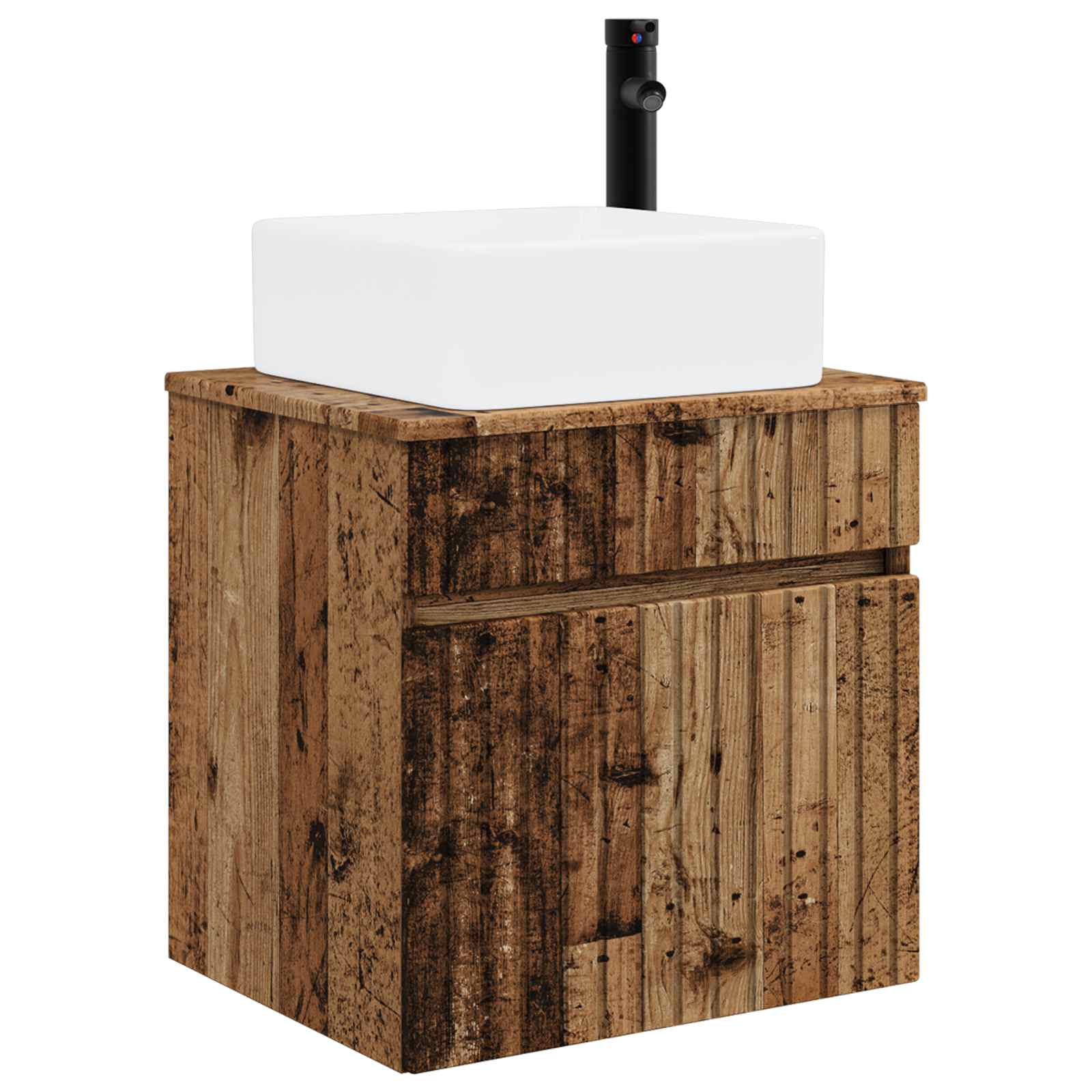 Umivaonik s policom za zid Staro drvo 49 x 41 x 63 cm