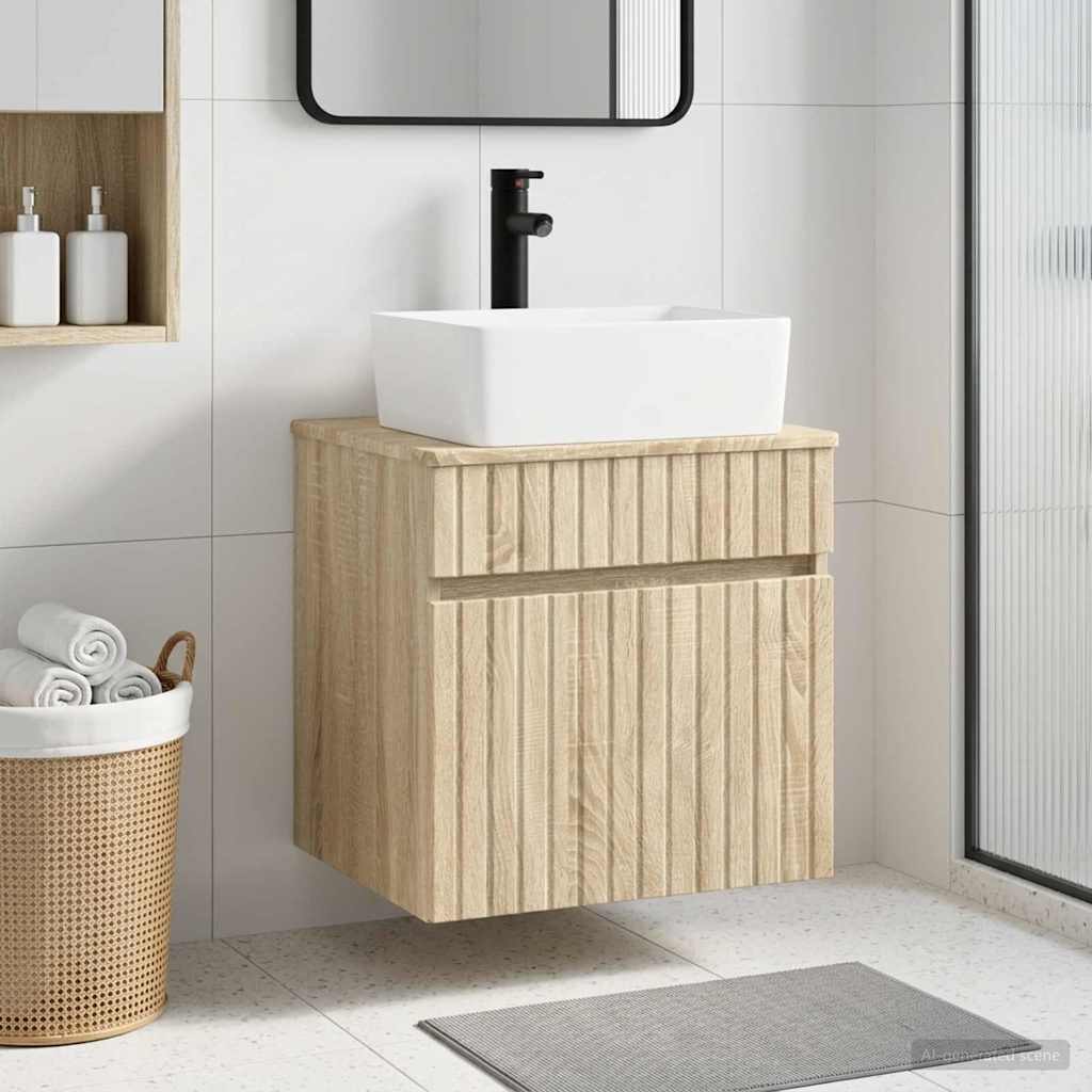 Umivaonik s policom za zid Hrast sonoma 49 x 41 x 63 cm